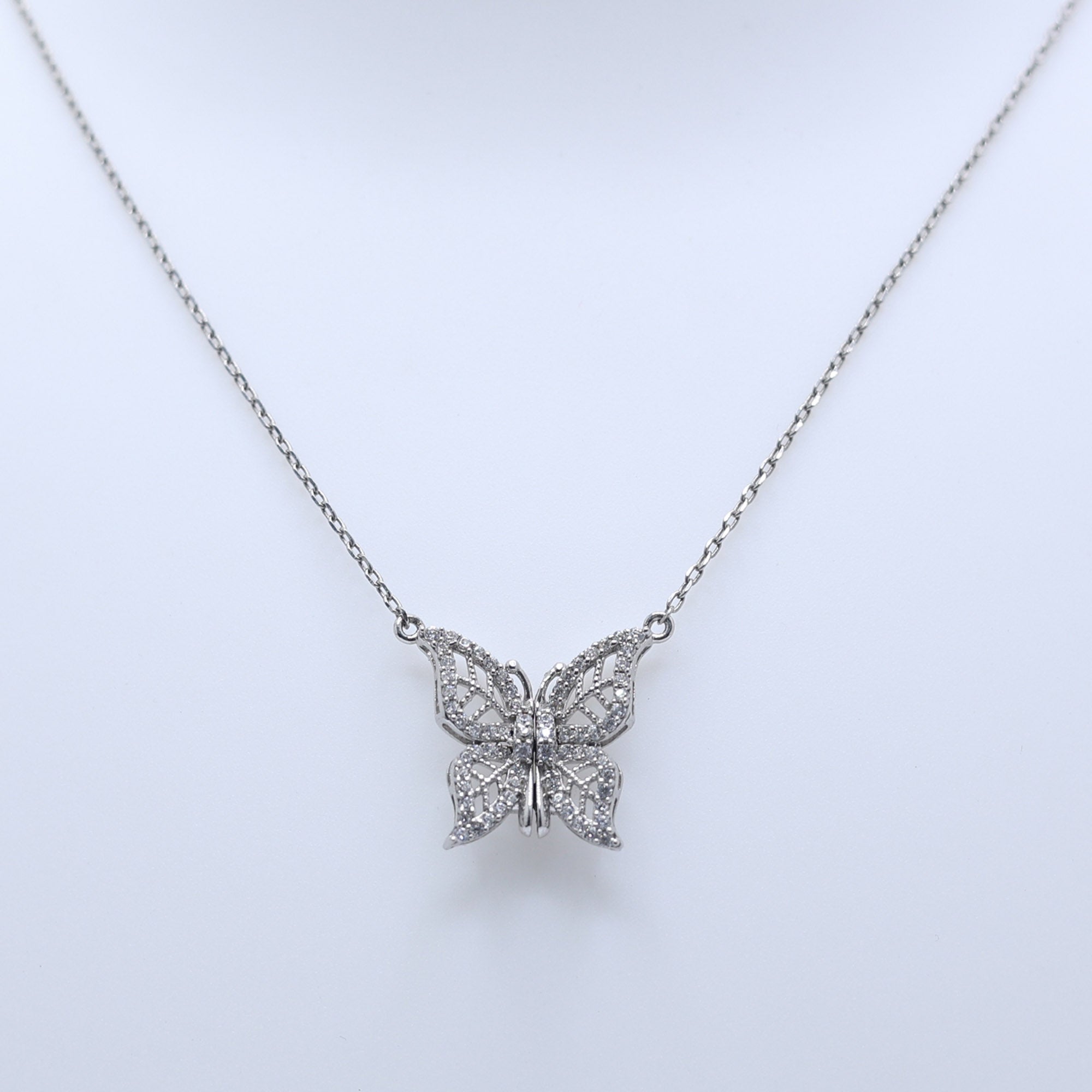 Luxury Silver Butterfly Pendant