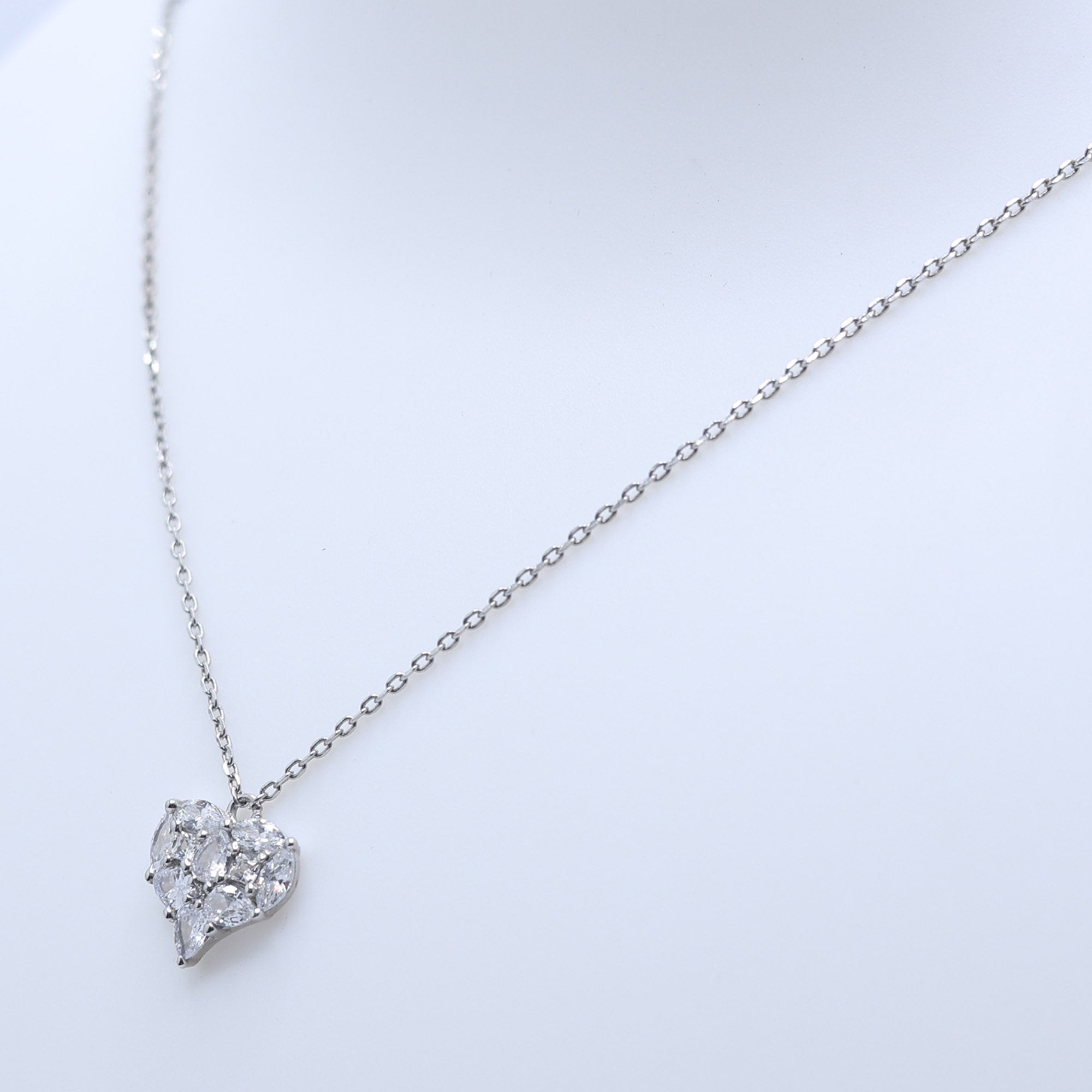 Sparkling Heart Pendant in Silver