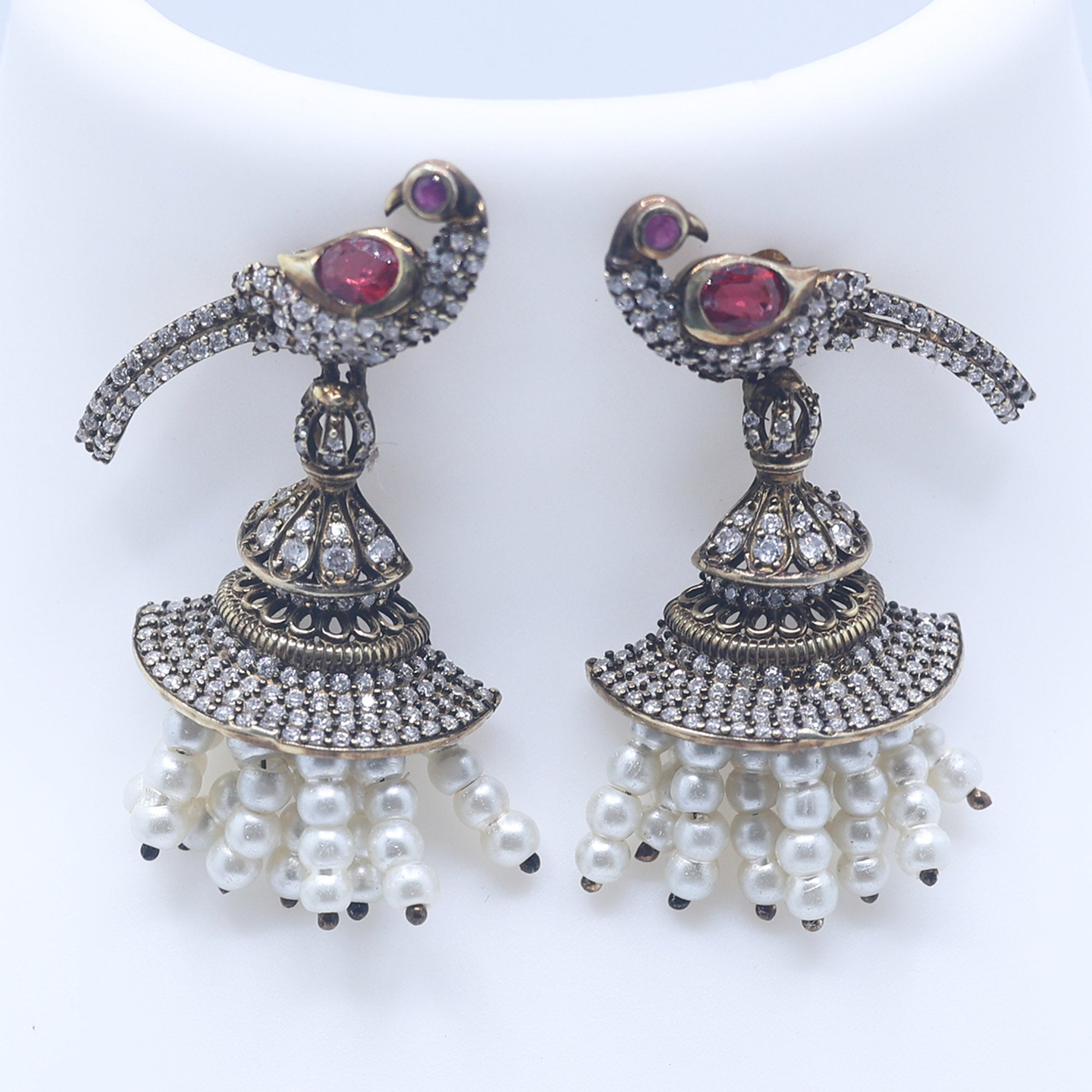 Vintage Peacock Jhumka Earrings