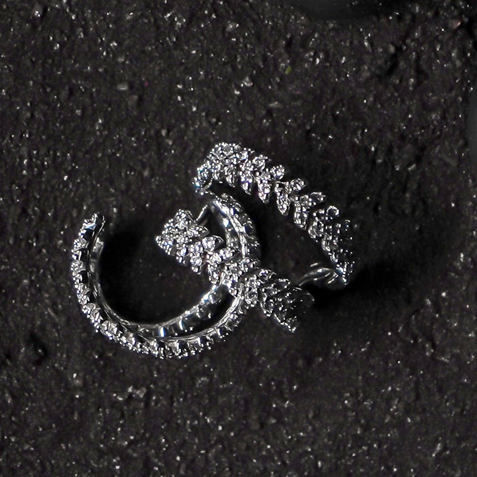 Leaf Cuff Earrings in Sterling Silver