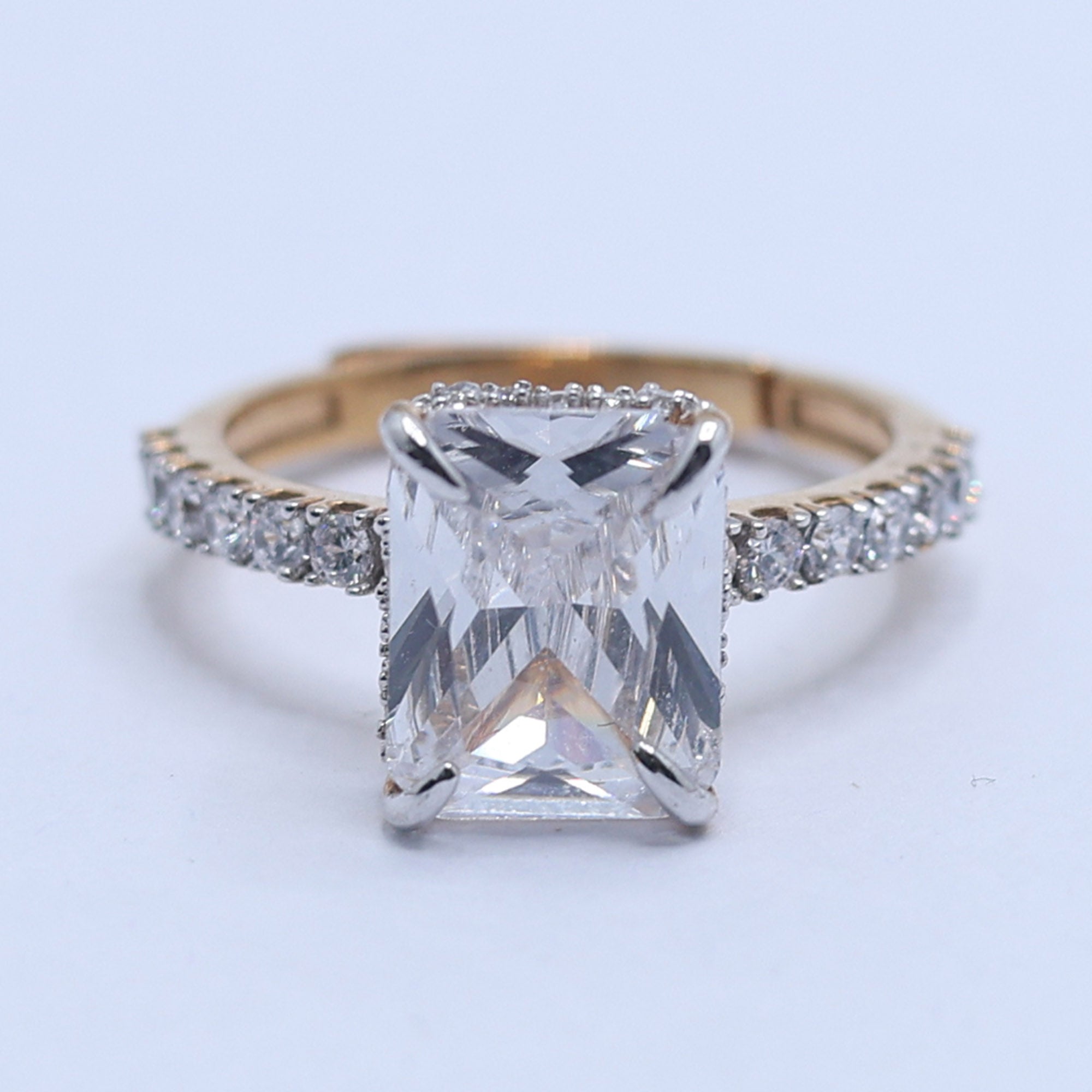 Radiant Cut Silver Ring