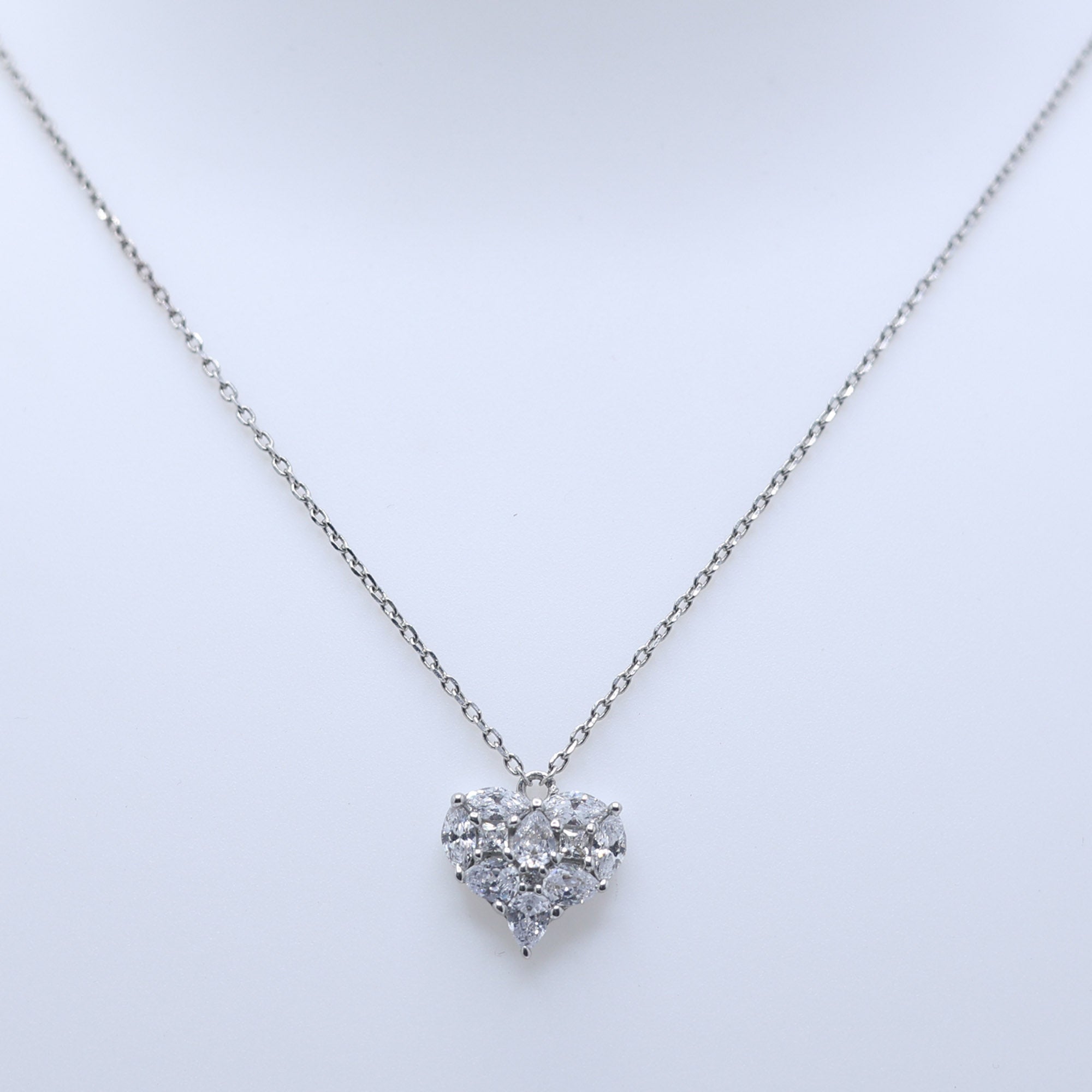 Sparkling Heart Pendant in Silver