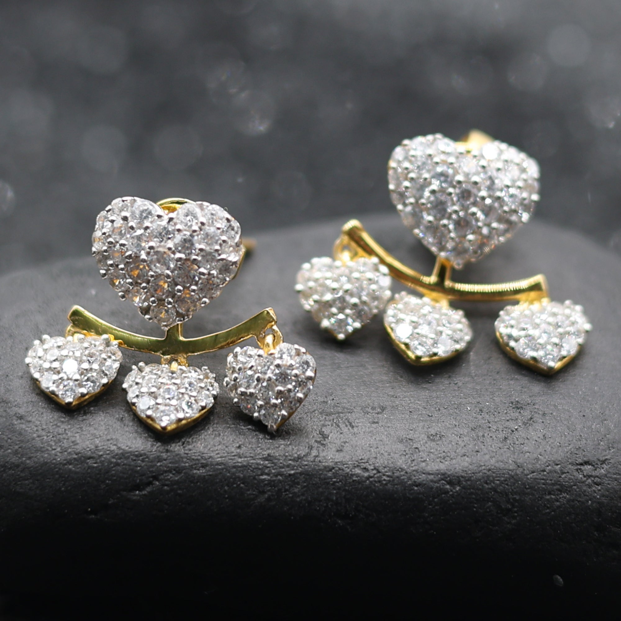 Classic Multi Heart Diamond Earrings