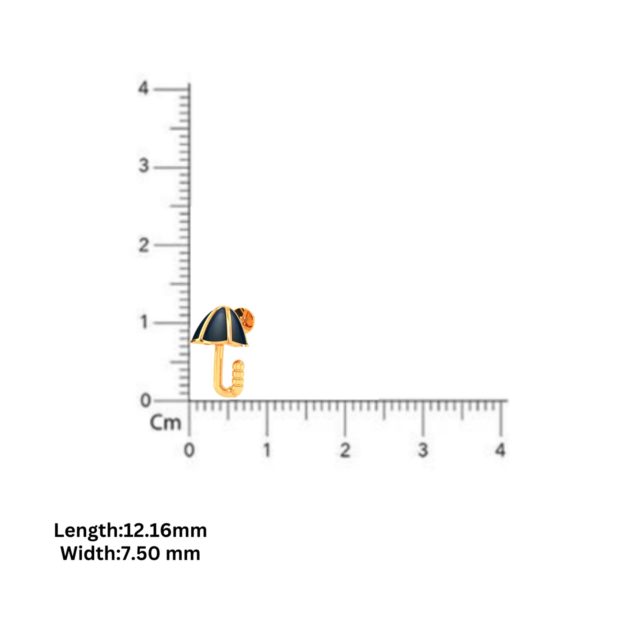 Gold Plated Kids Umbrella Earrings