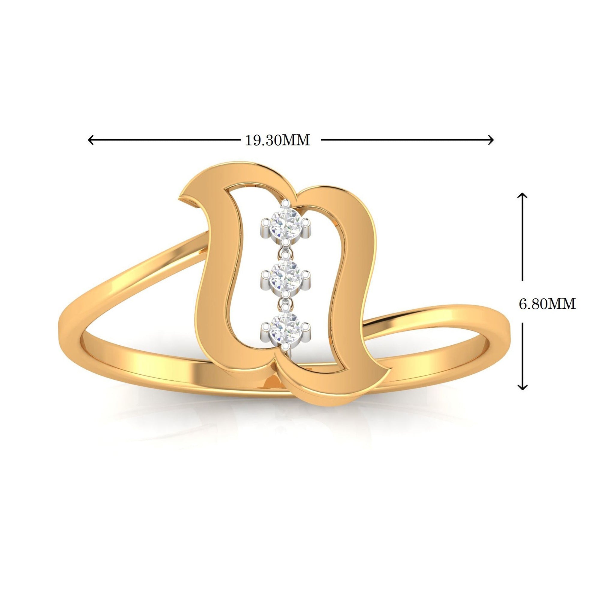 Elegant Open Curve Diamond Ring