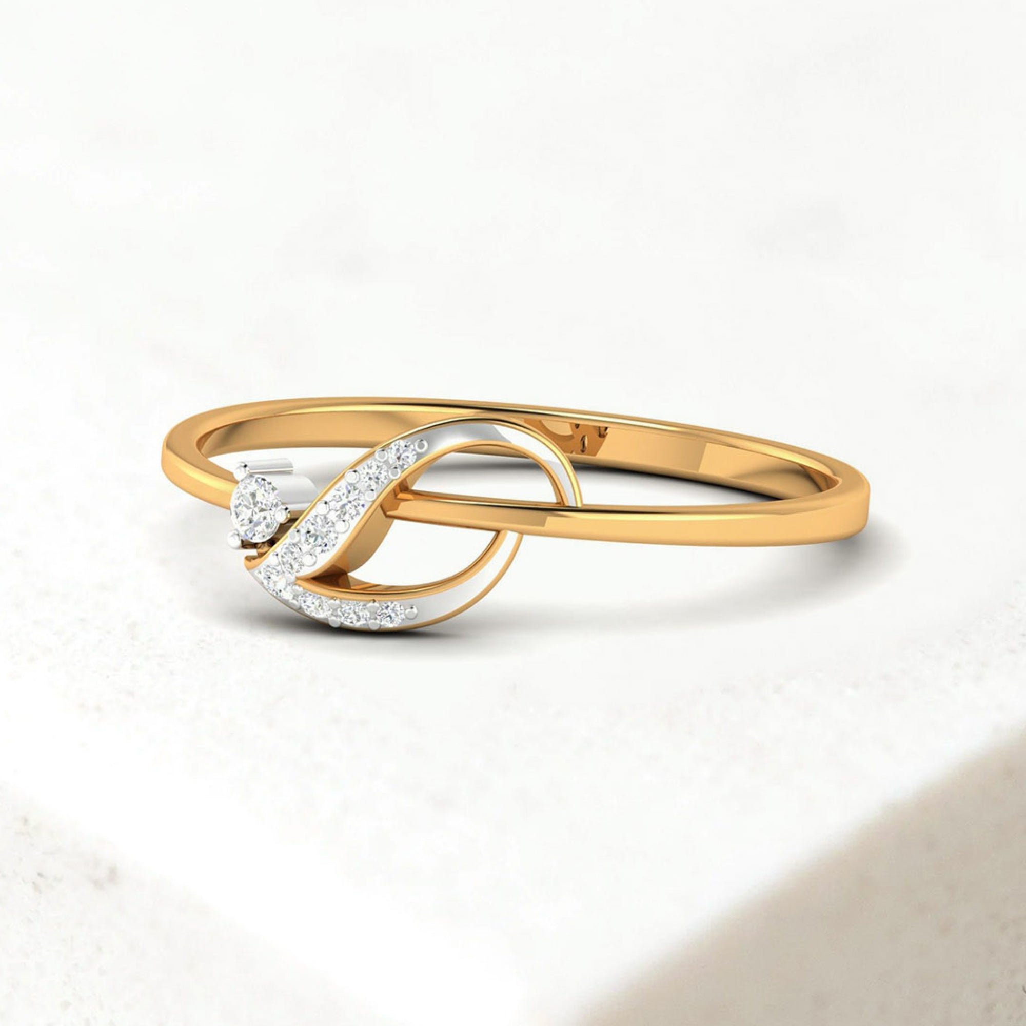 Abstract Leaf Adjustable Ring