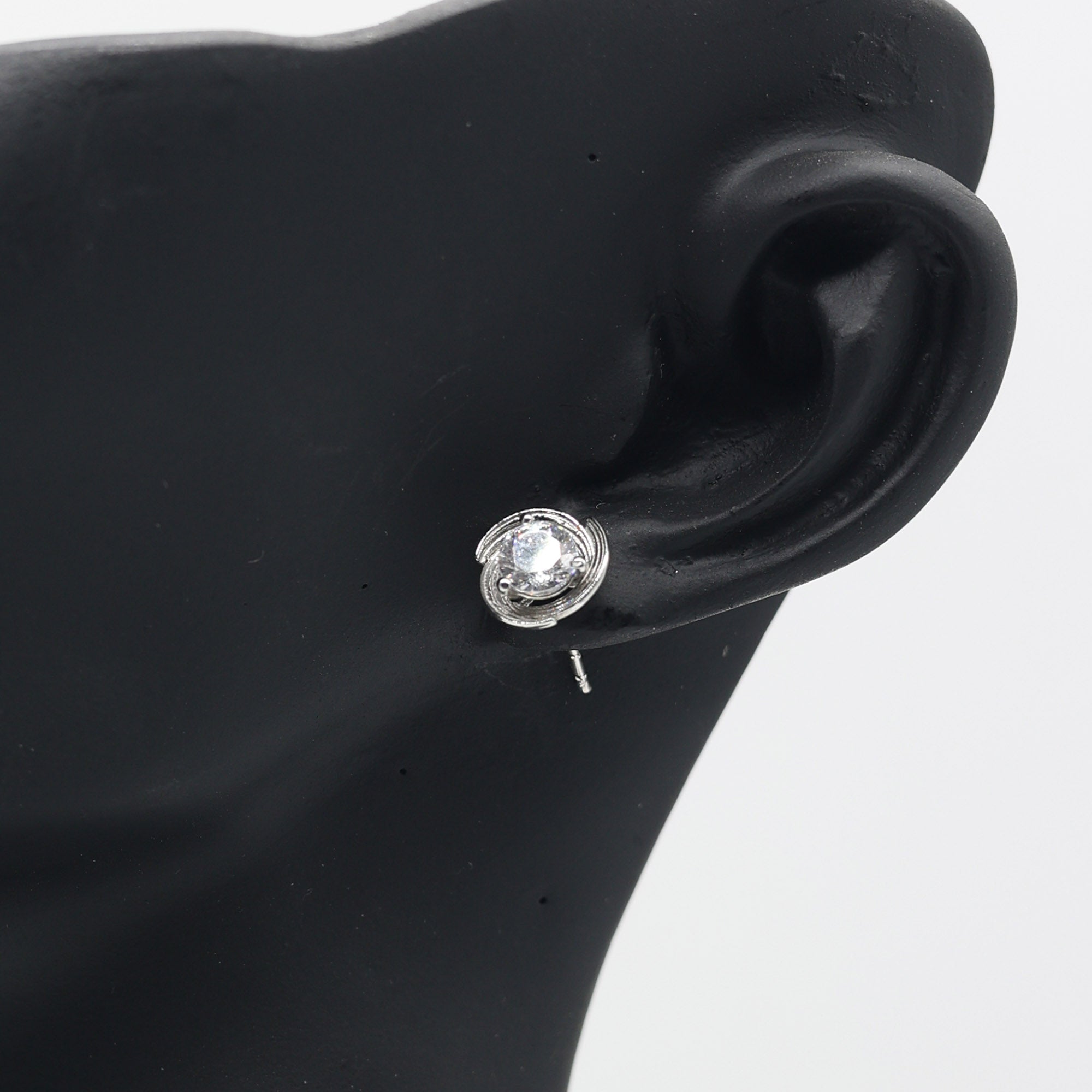 Swirl American Diamond Stud Earrings