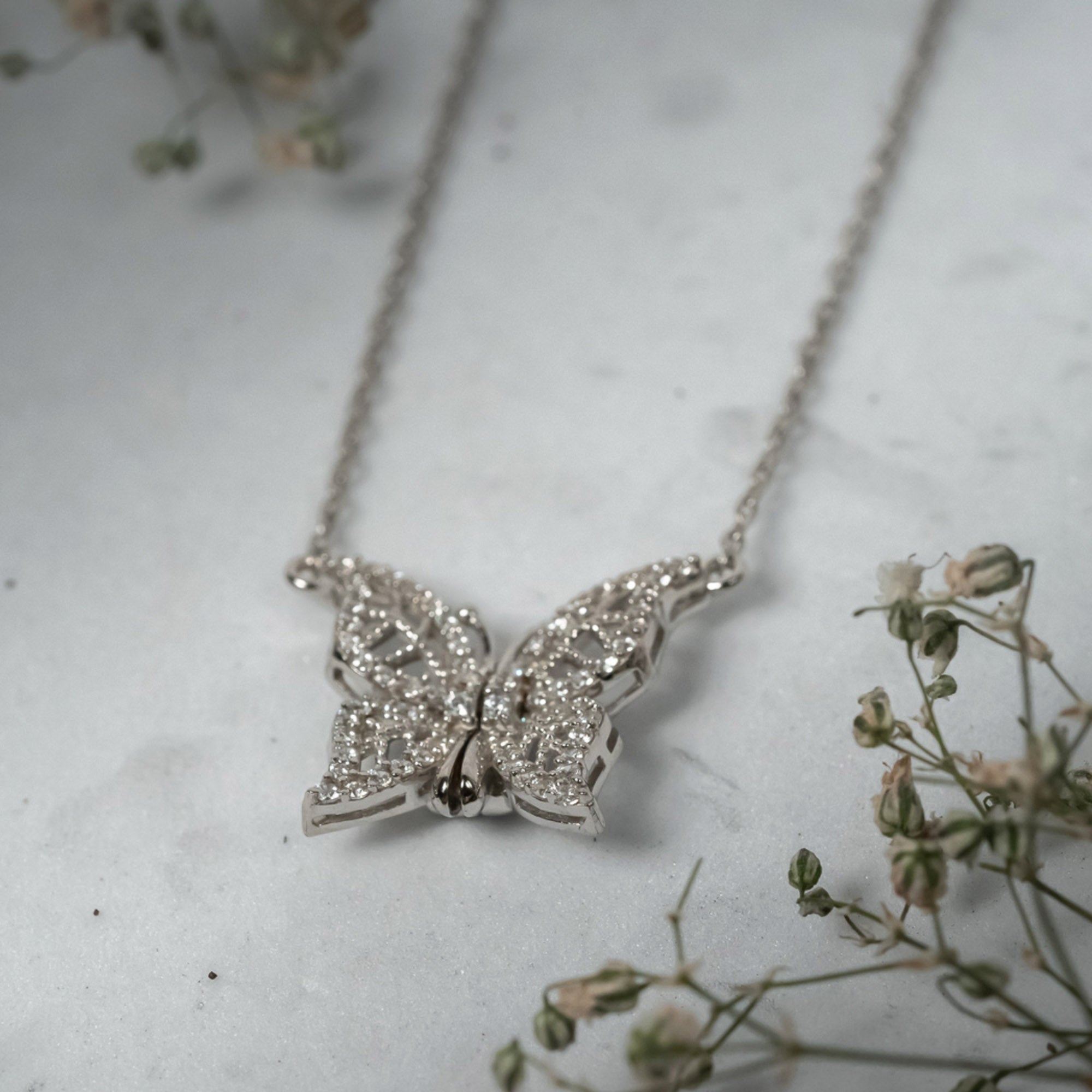 Luxury Silver Butterfly Pendant