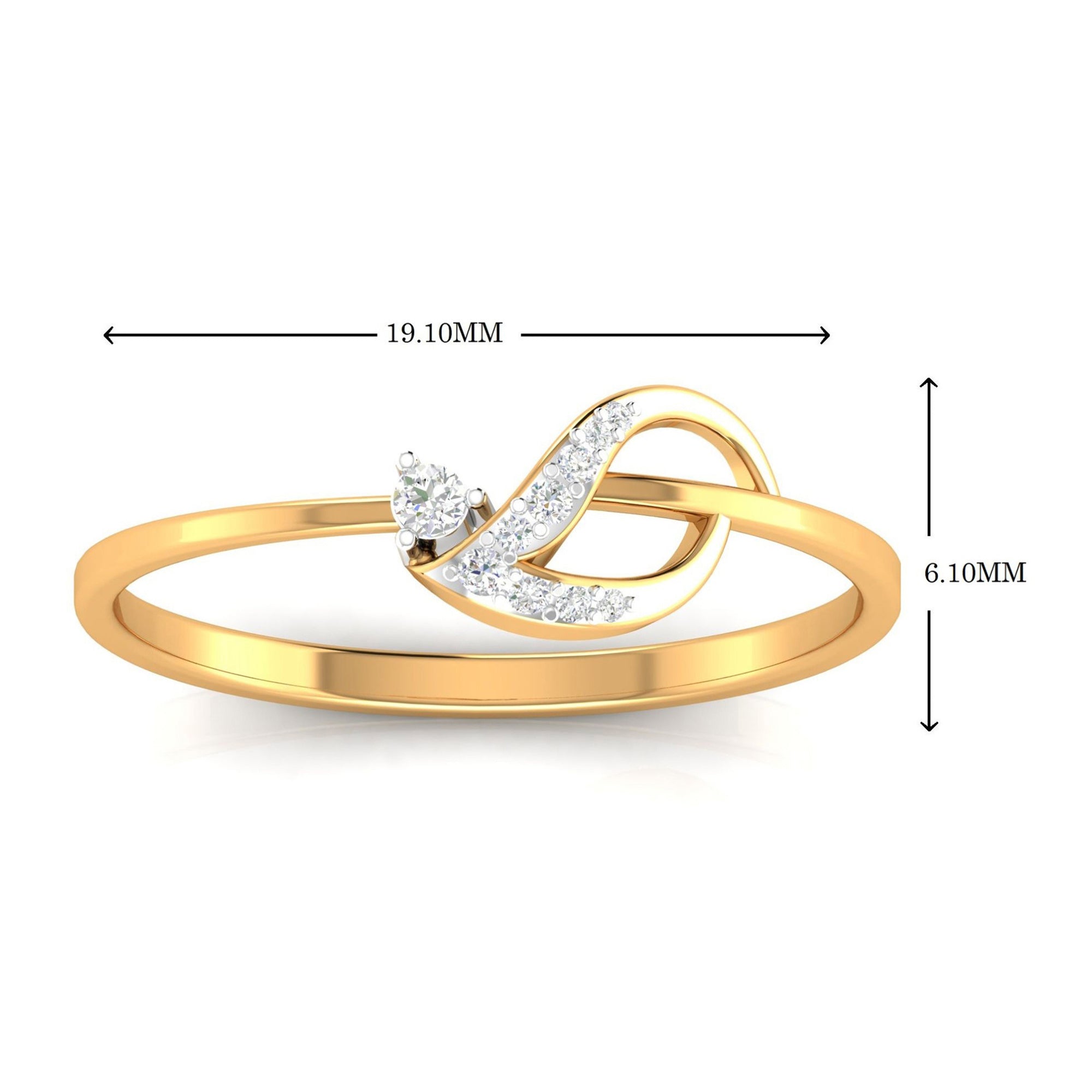 Abstract Leaf Adjustable Ring