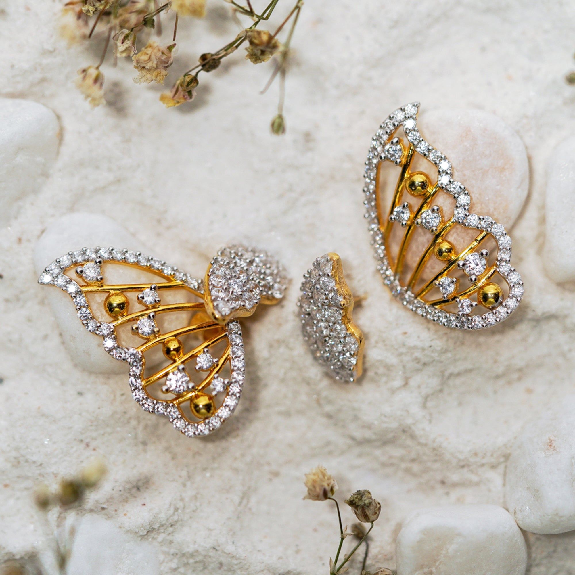 Sterling Silver Butterfly Wing Earrings