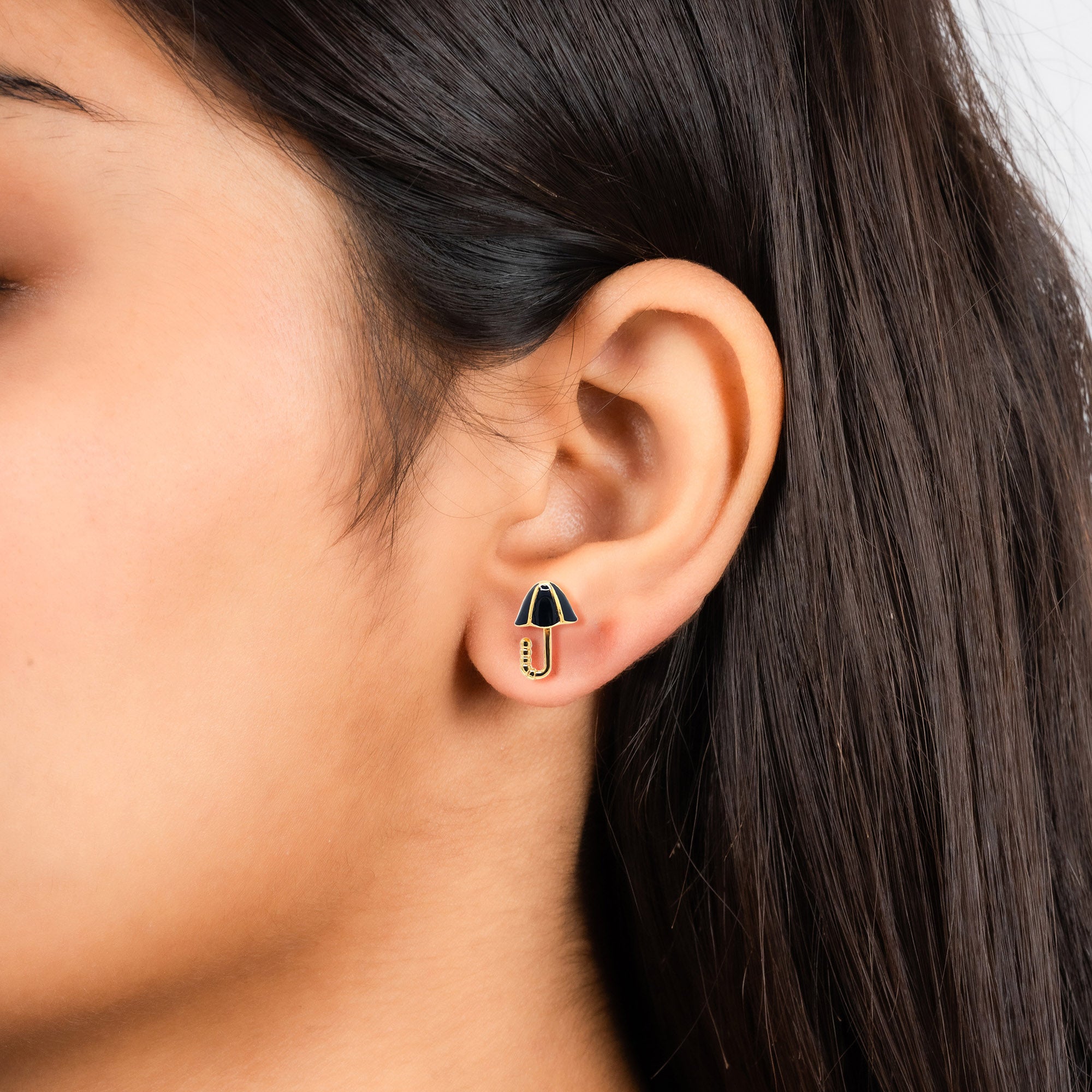 Gold Plated Kids Umbrella Earrings