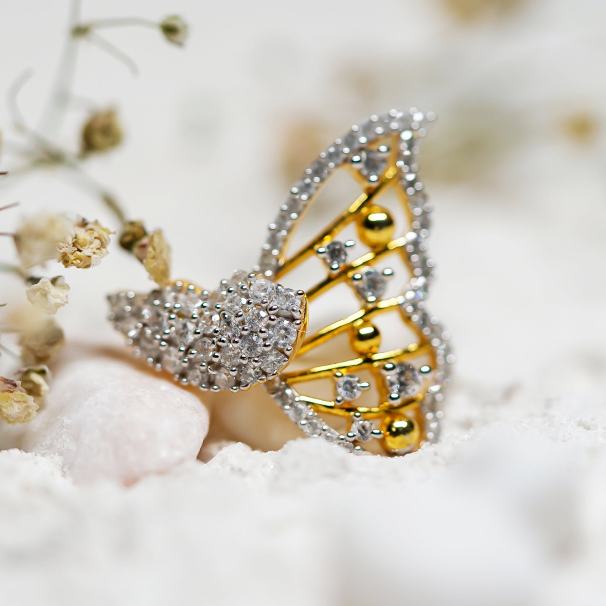 Sterling Silver Butterfly Wing Earrings