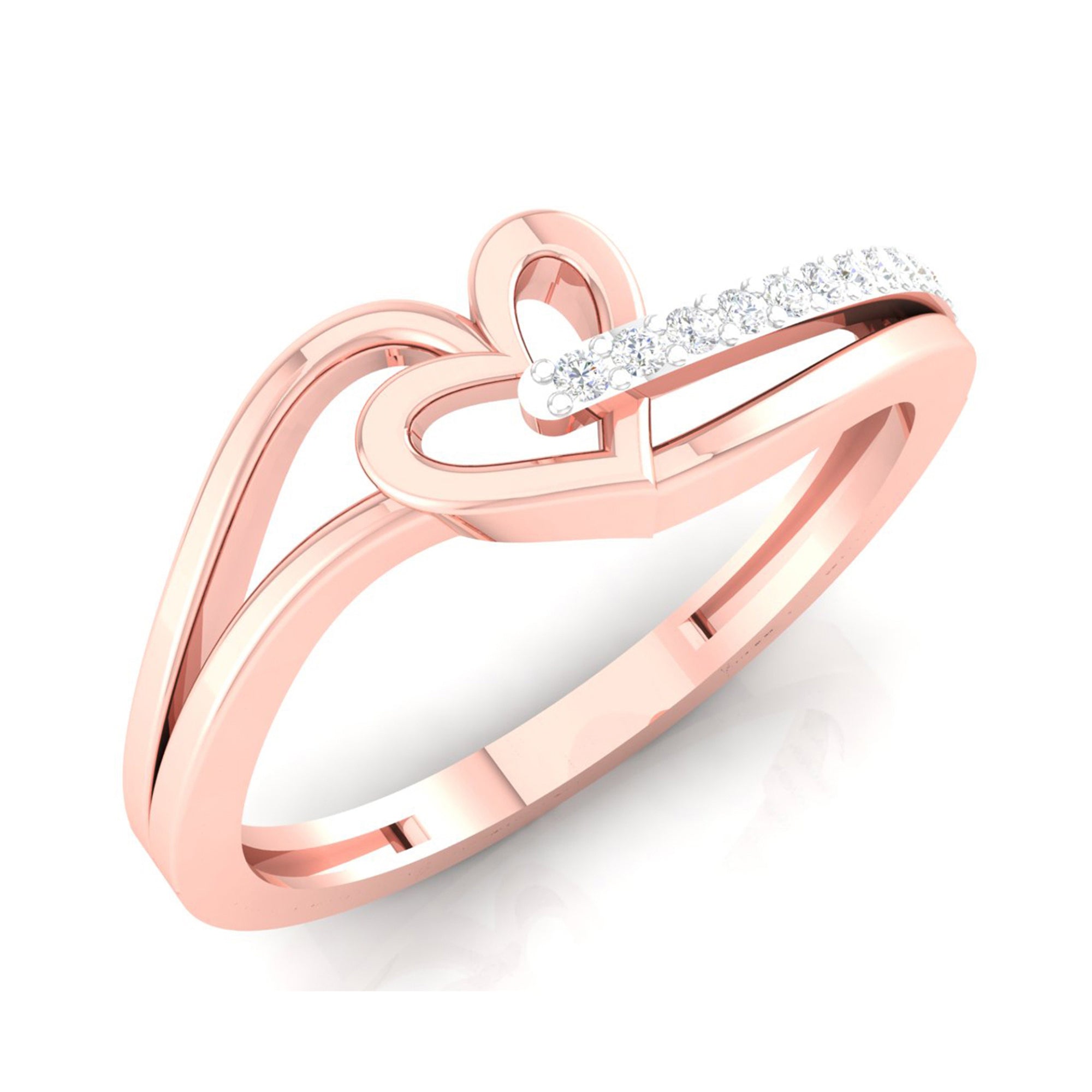Adjustable Rose Gold Heart Ring