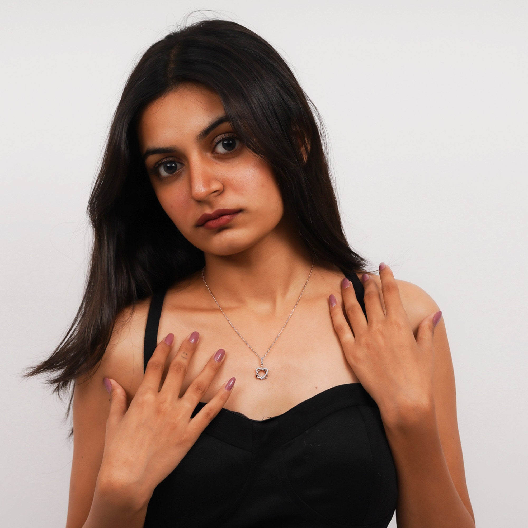 Interlock Double Heart Rose Gold Pendant