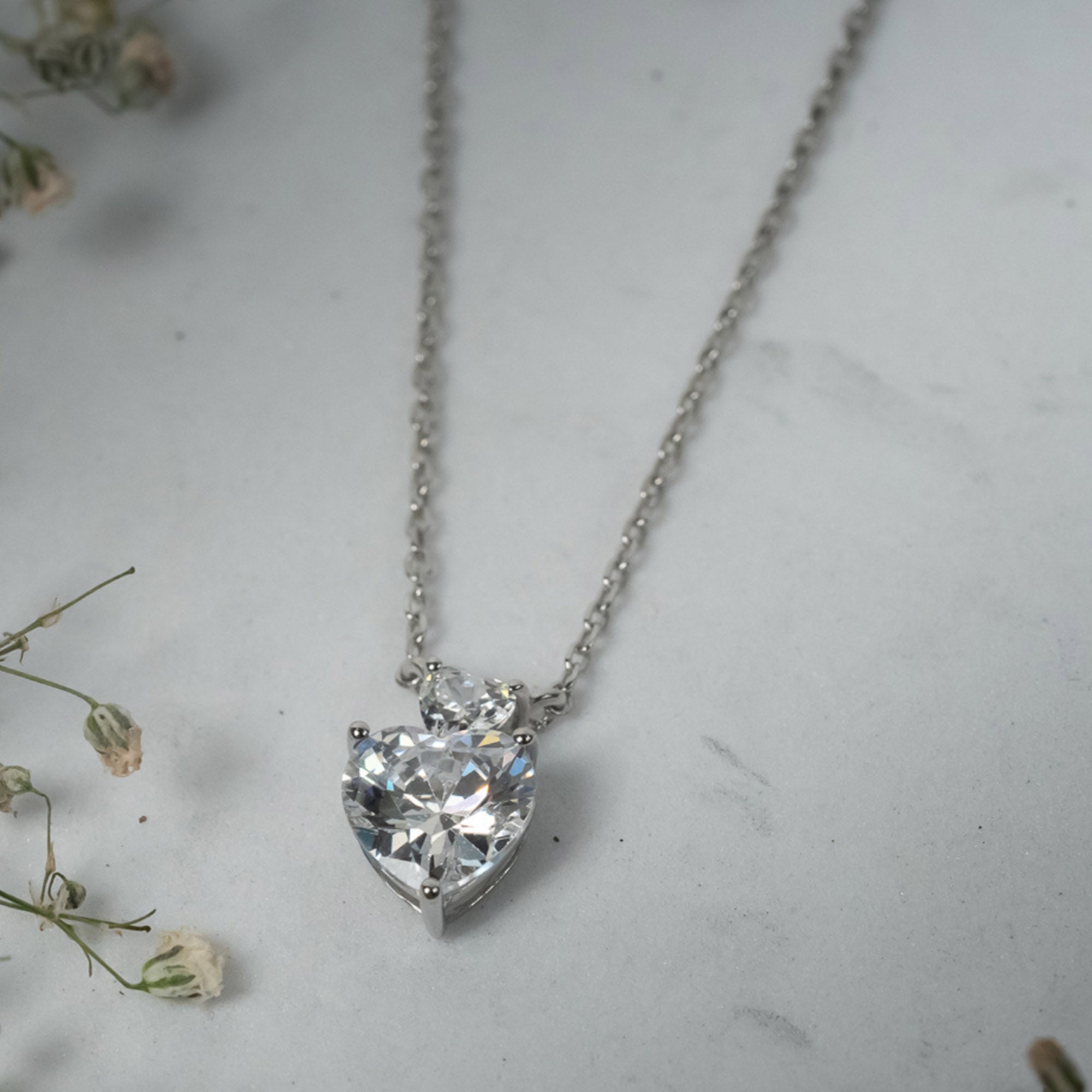 Two Heart Diamond Pendant