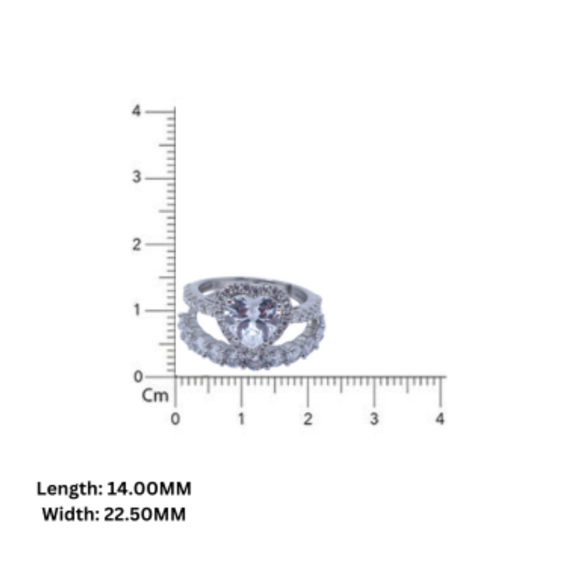 Heart Sparkle Sterling Silver Ring Set