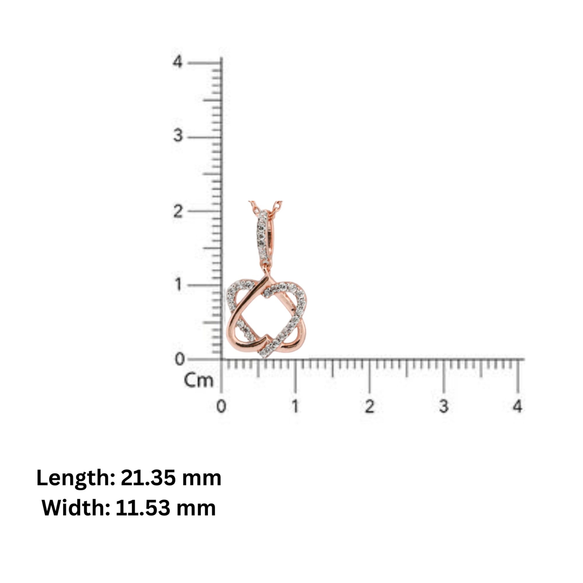 Interlock Double Heart Rose Gold Pendant