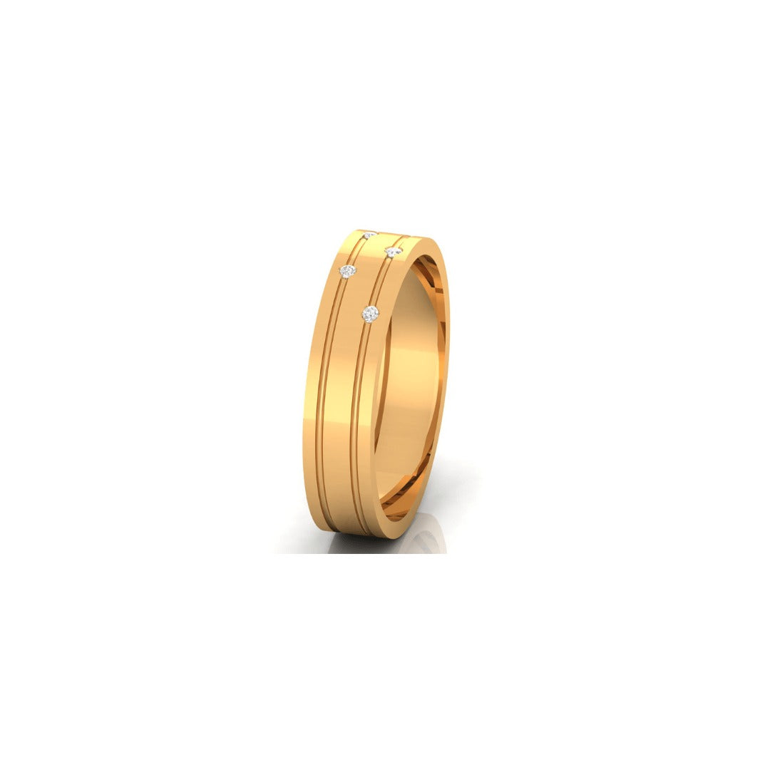 Gold Plated Couple Diamond Band