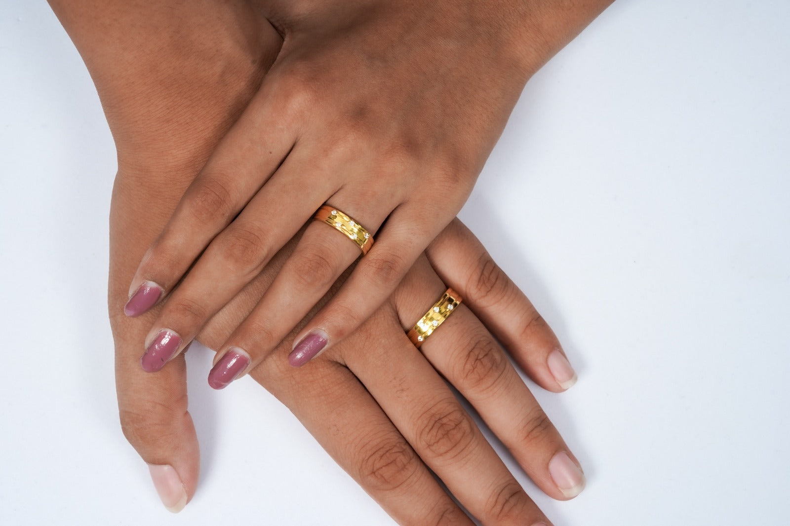 Gold Plated Couple Diamond Band