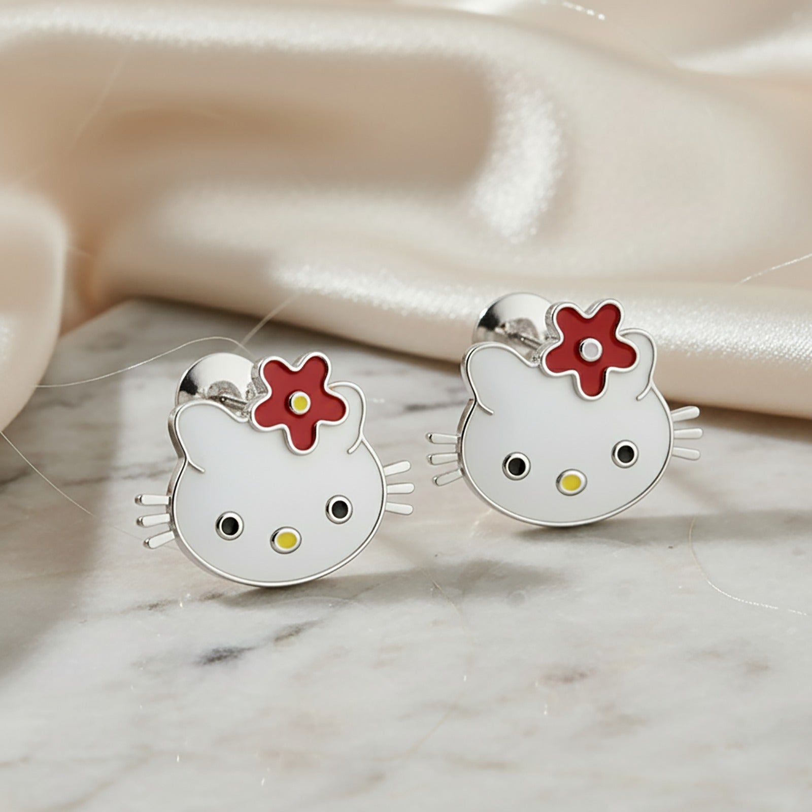 Cute Hello Kitty Enamel Studs
