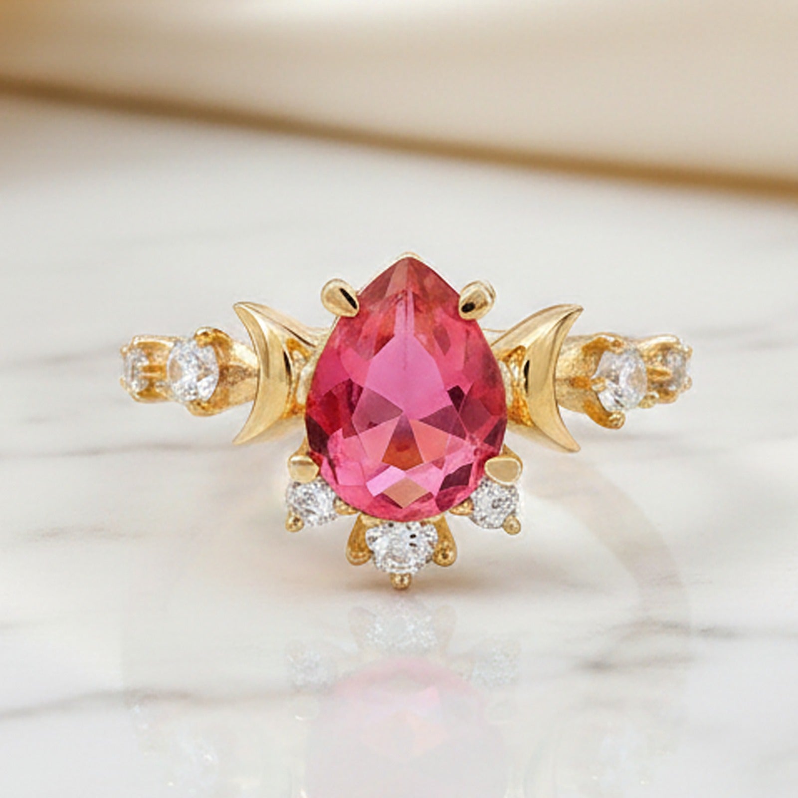 Cosmic Elegance Pink Sapphire Ring