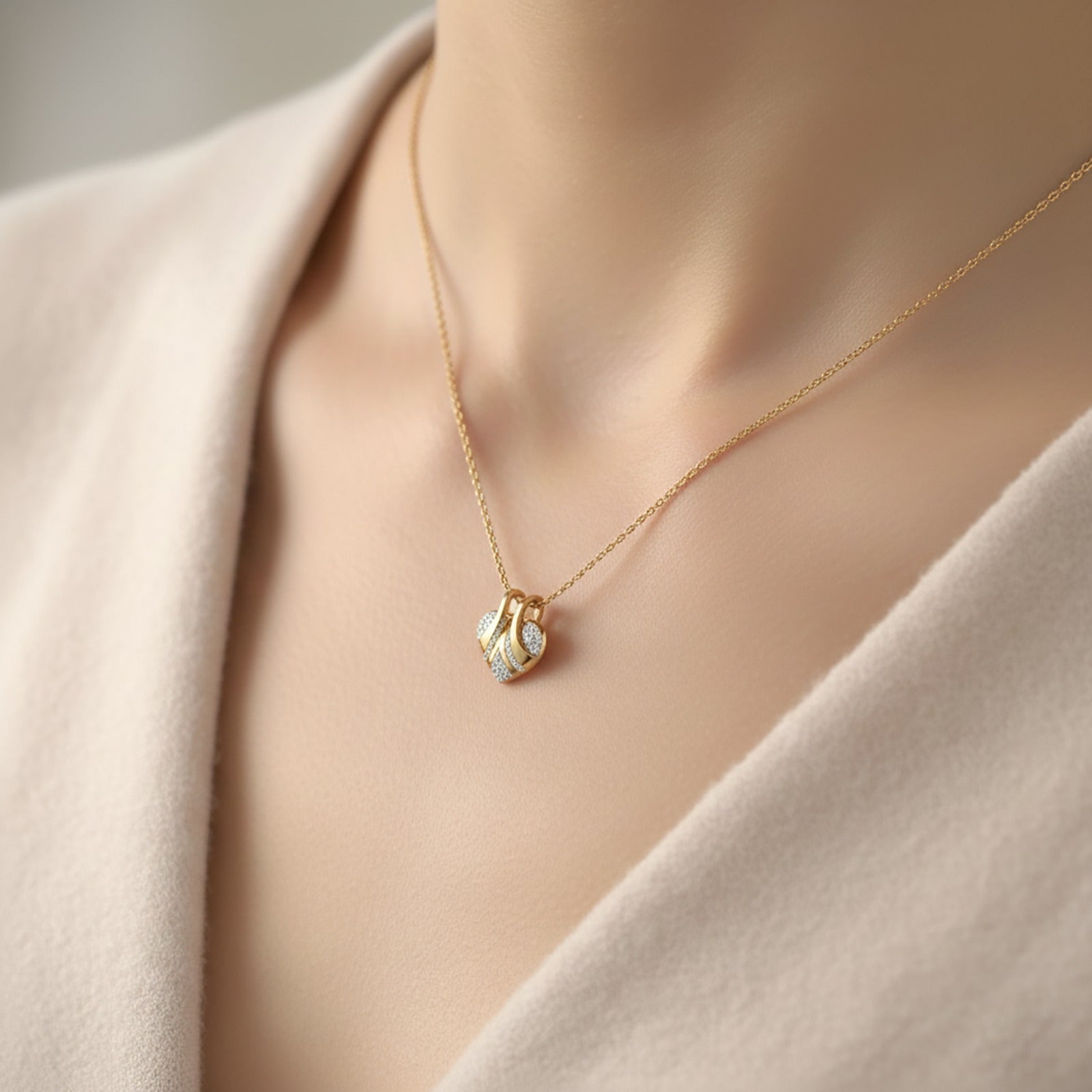 Yellow Gold Diamond Heart Pendant