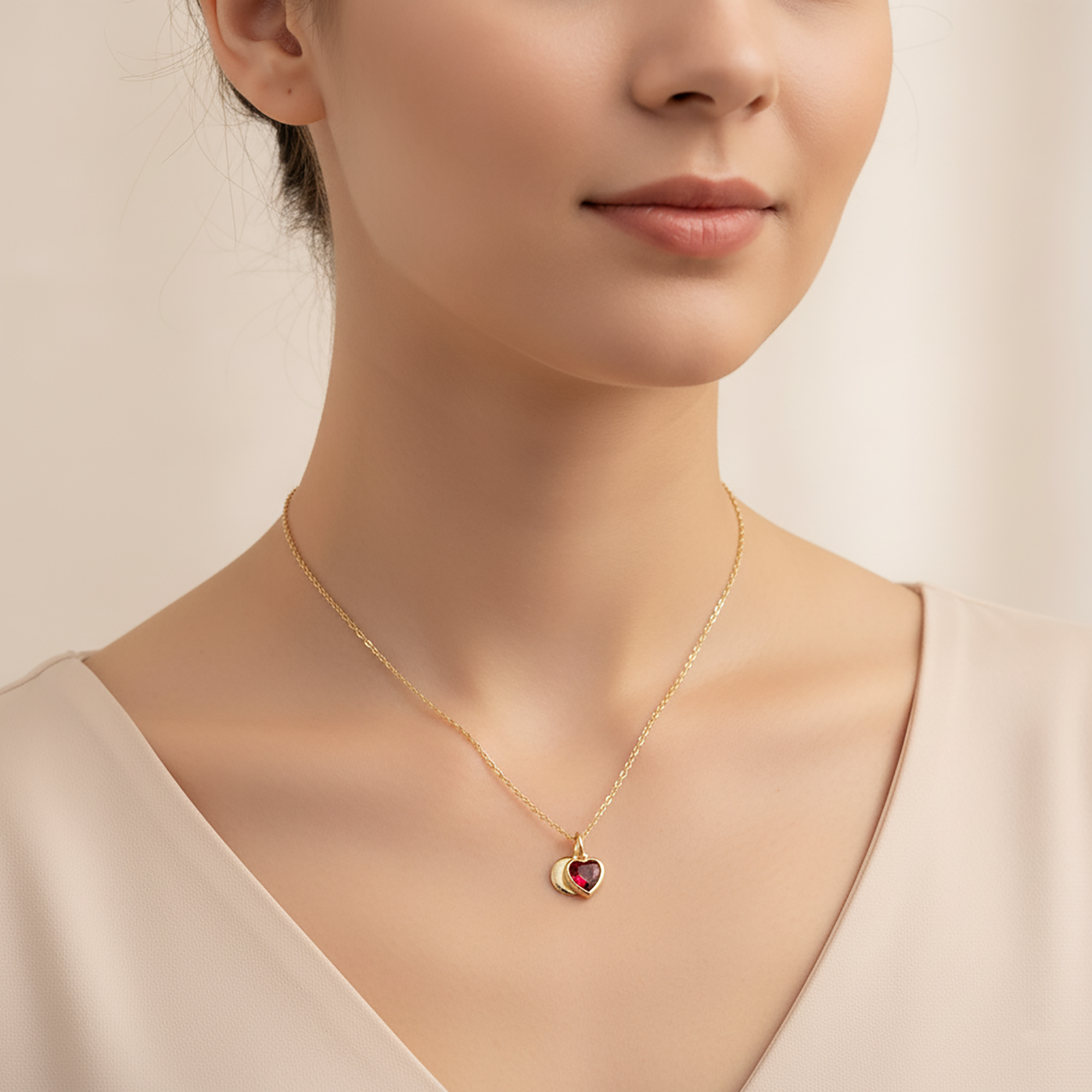 Timeless Ruby Heart Pendant