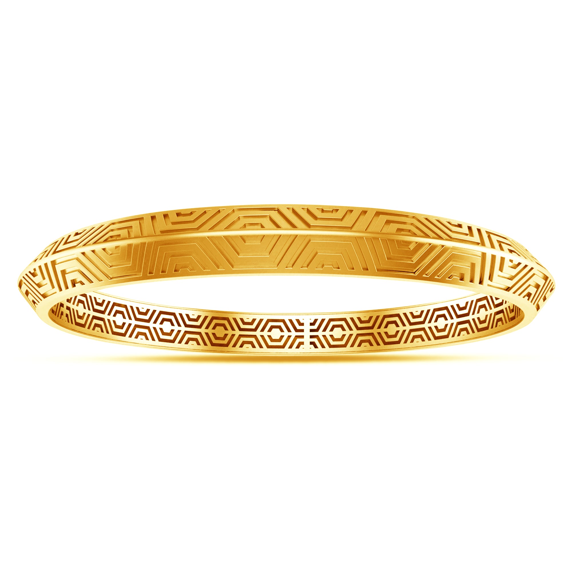 Luxury Hexagonal Yellow Gold Plating Men’s Kada