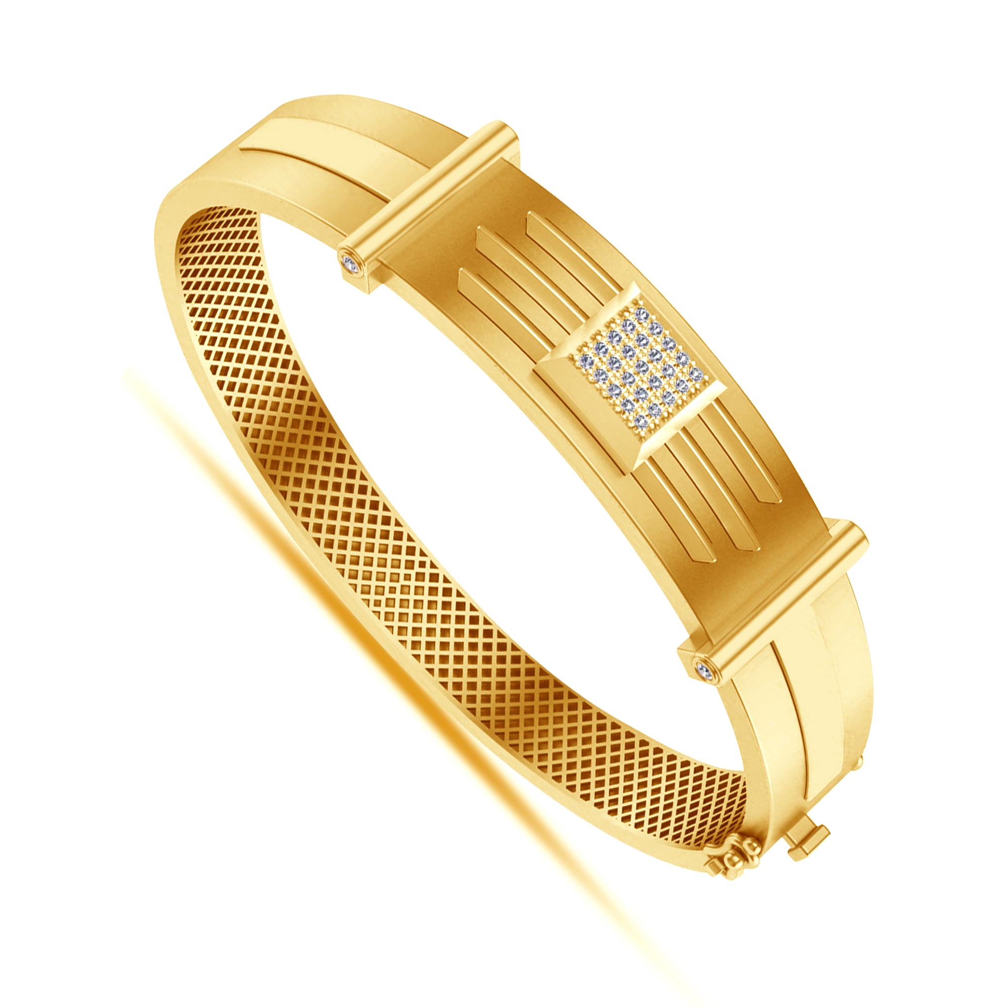 Modern Yellow Gold Plated Men’s Kada