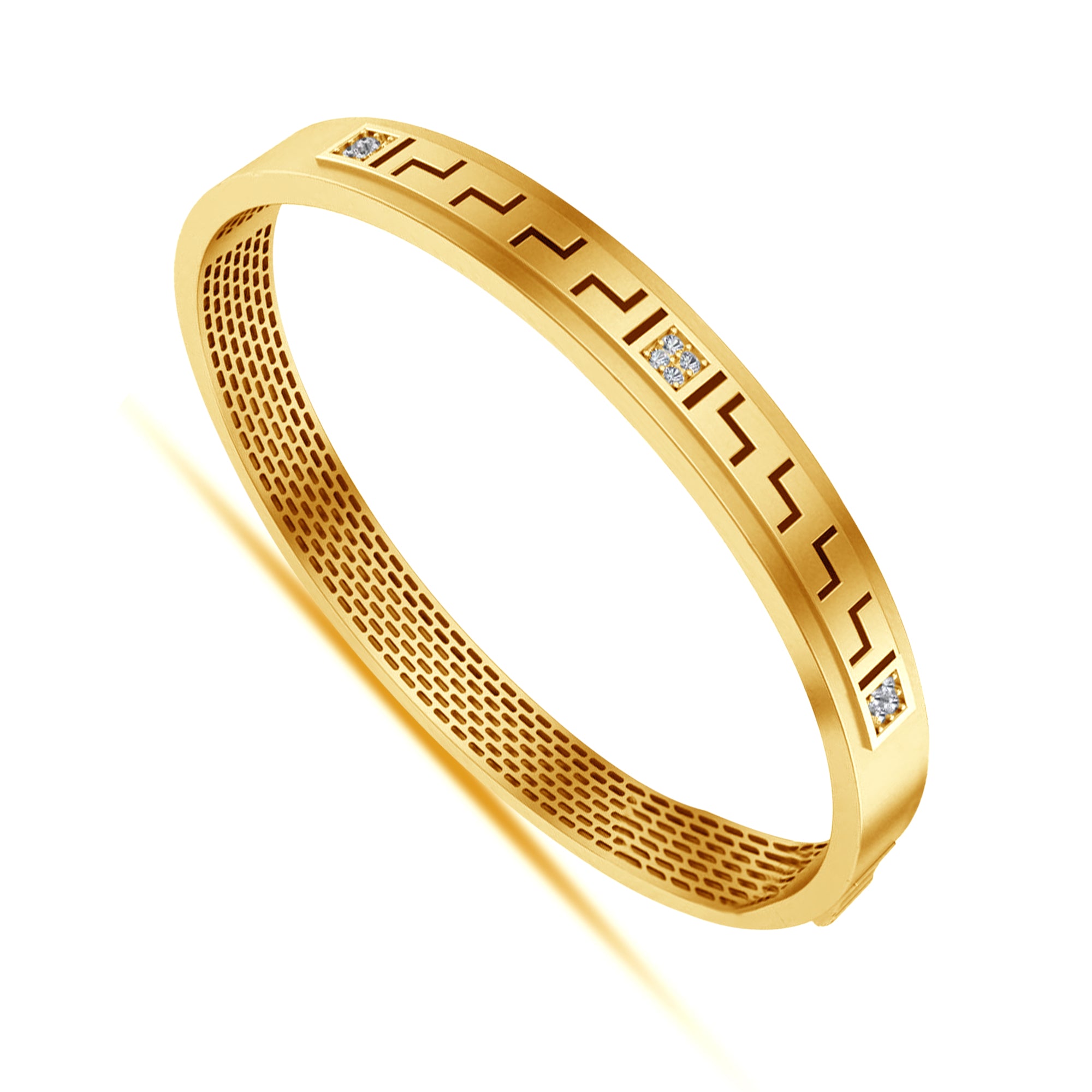 Men’s Vermeil Yellow Gold Plated Geometric Kada