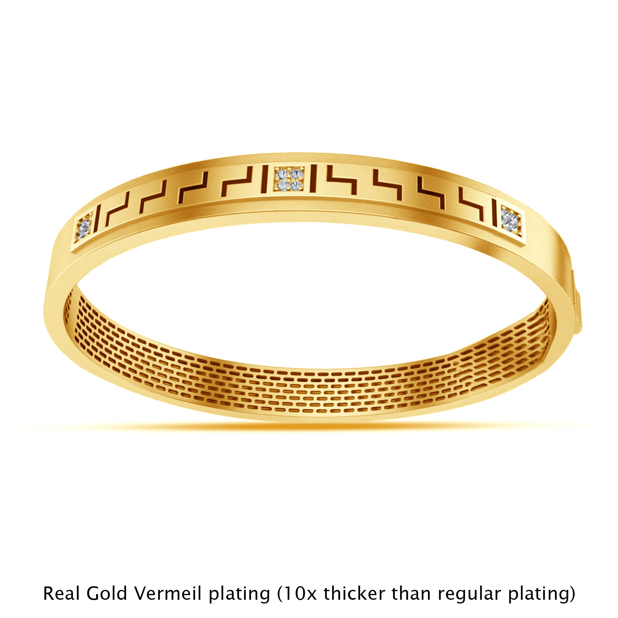 Men’s Vermeil Yellow Gold Plated Geometric Kada