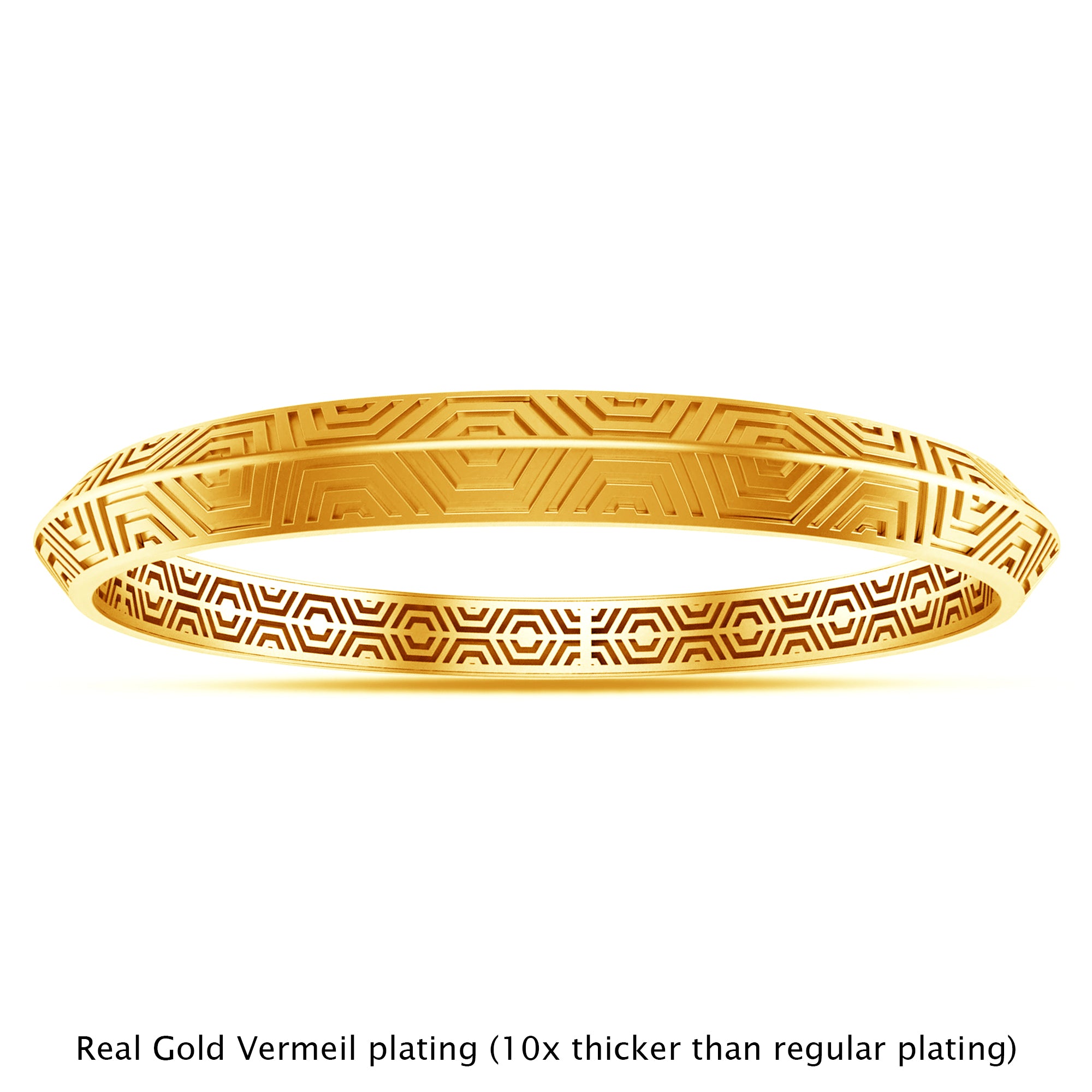 Luxury Hexagonal Yellow Gold Plating Men’s Kada