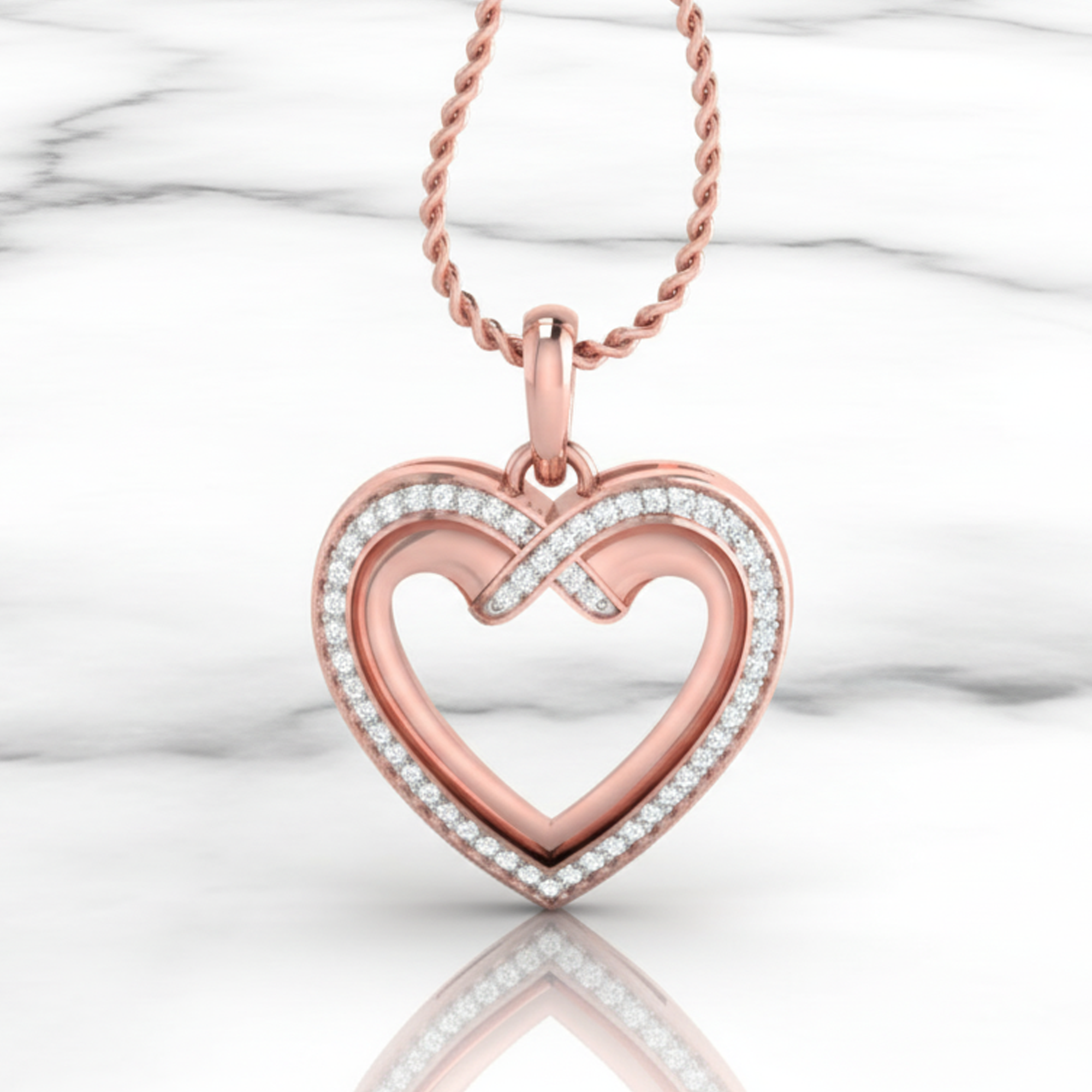 Rose Gold Heart Pendant