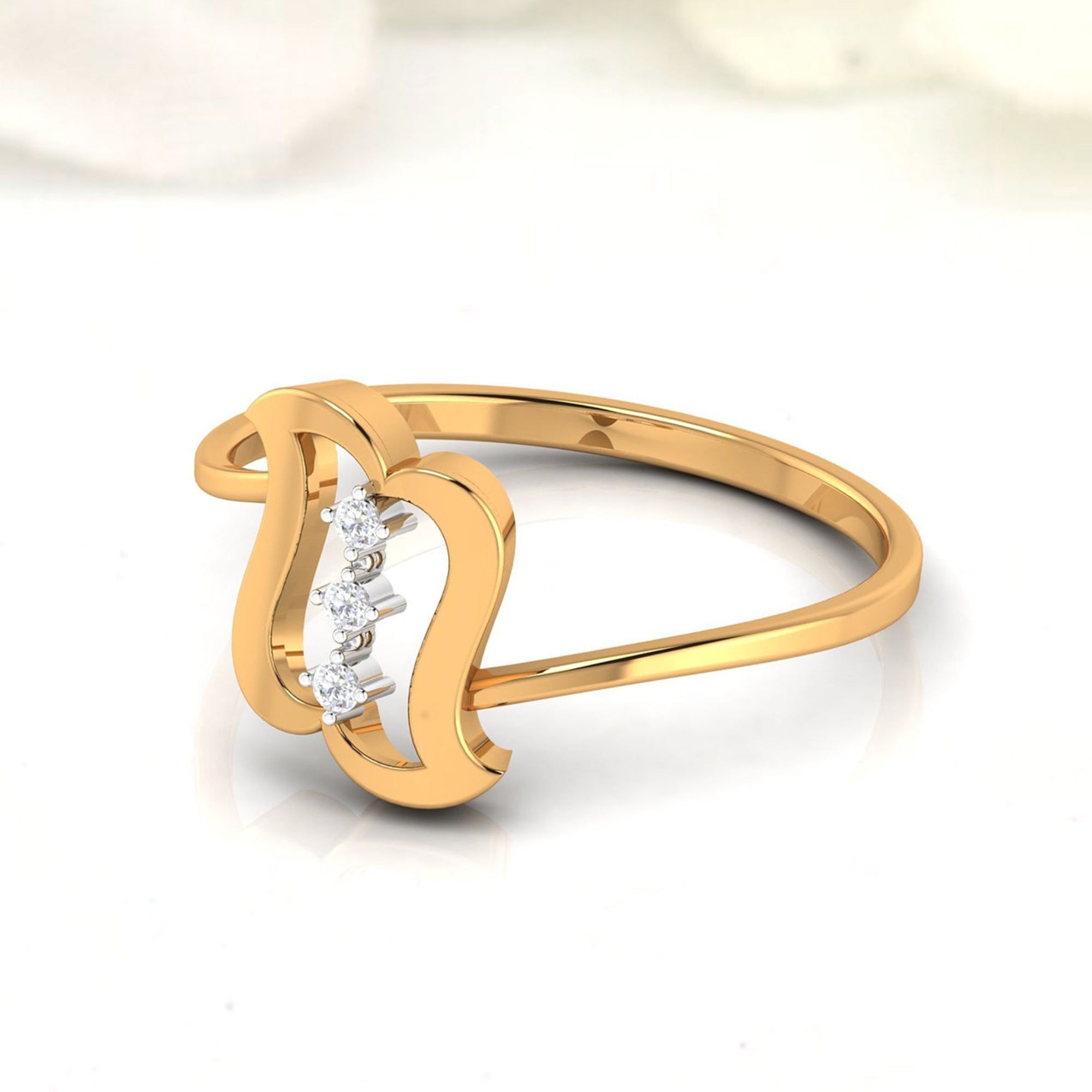 Elegant Open Curve Diamond Ring