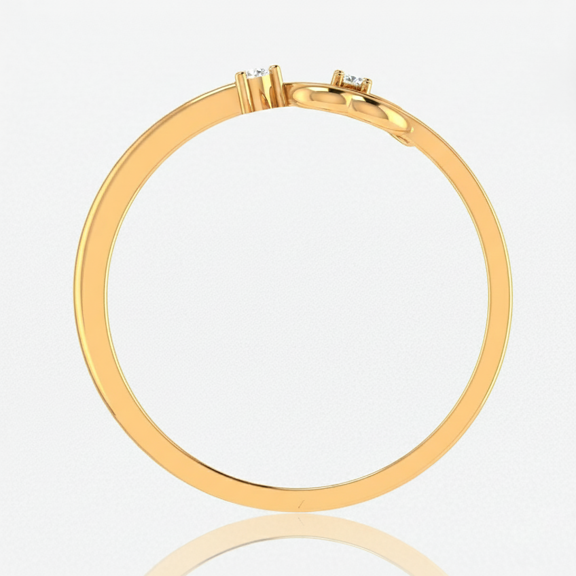 Gold Plated Double Heart Ring
