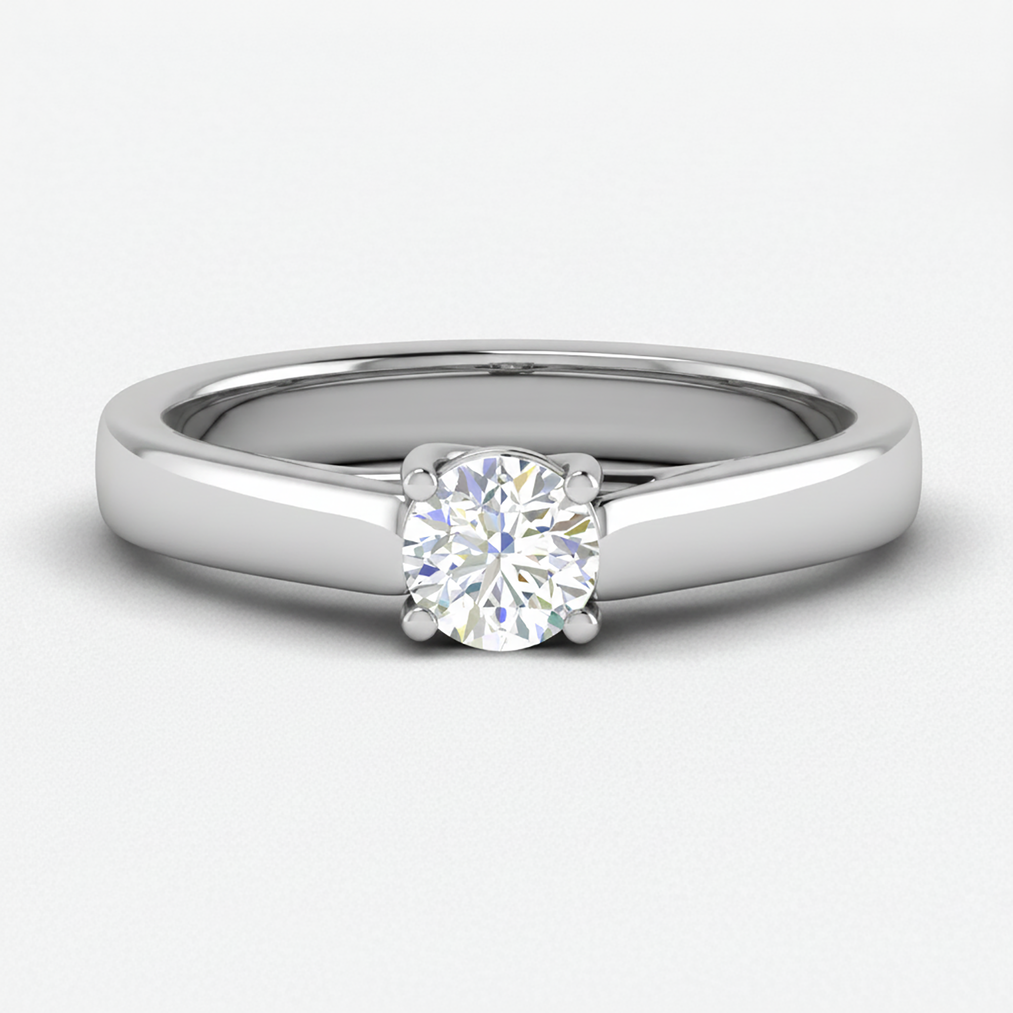 Classic Solitaire Ring in Sterling Silver