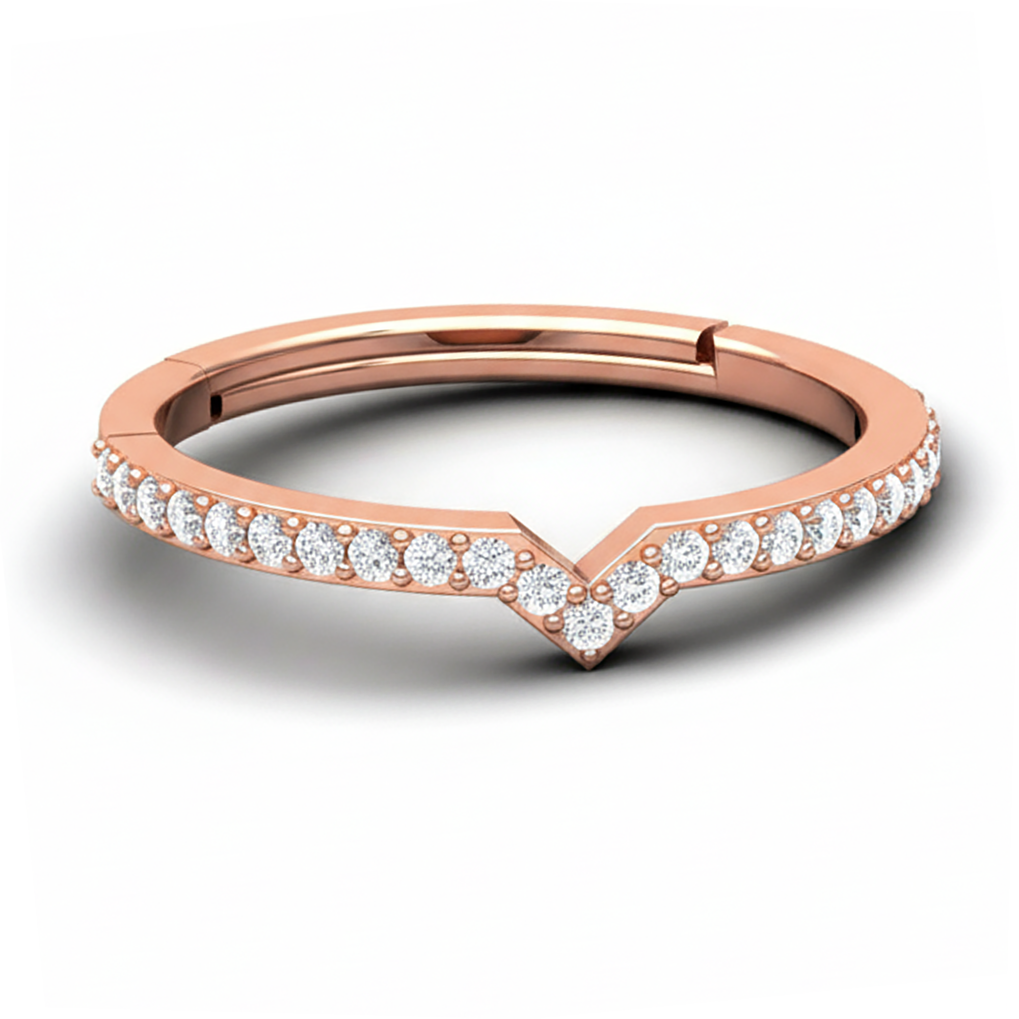 V Shaped Rose Gold Couple Ring