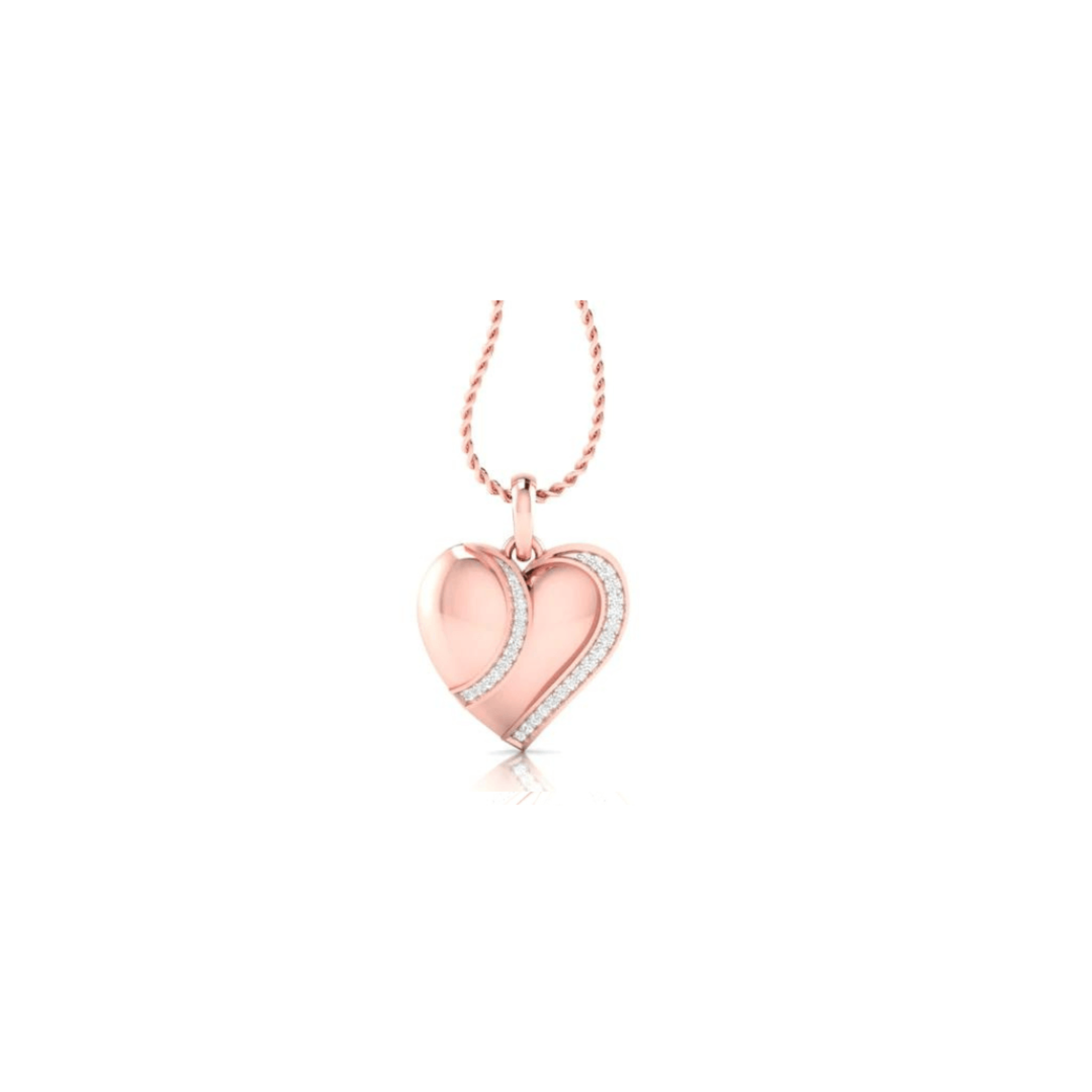 Silver Romantic Adjustable Dual-Tone Heart Rose Gold Pendant For Women