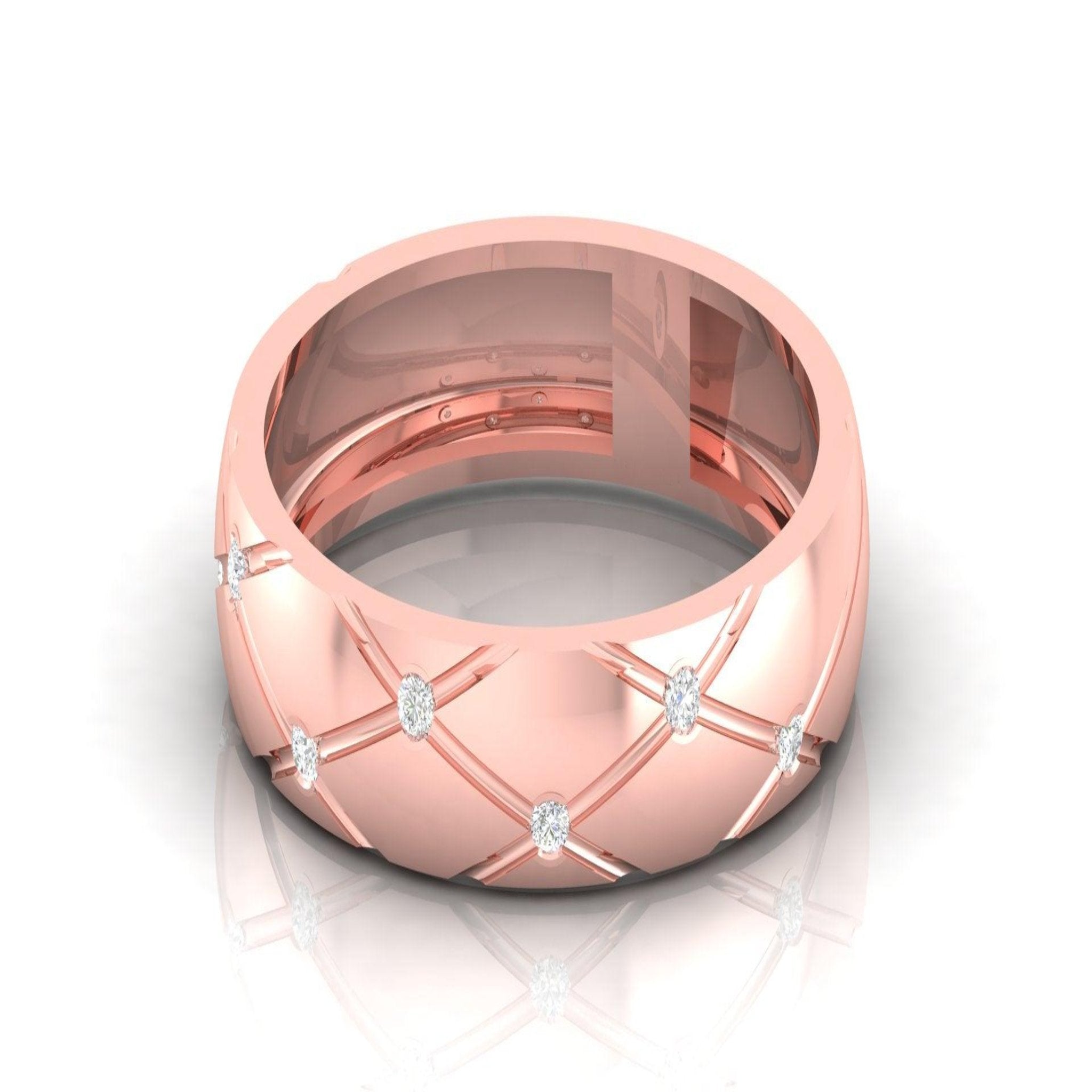 Adjustable Silver Rose Gold Radiant CrissCross Band For Couple