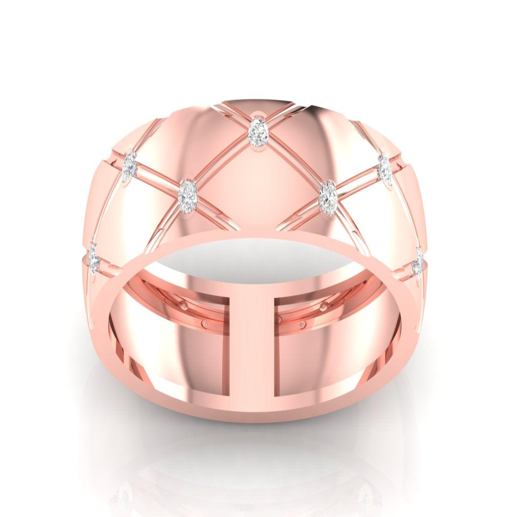 Adjustable Silver Rose Gold Radiant CrissCross Band For Couple