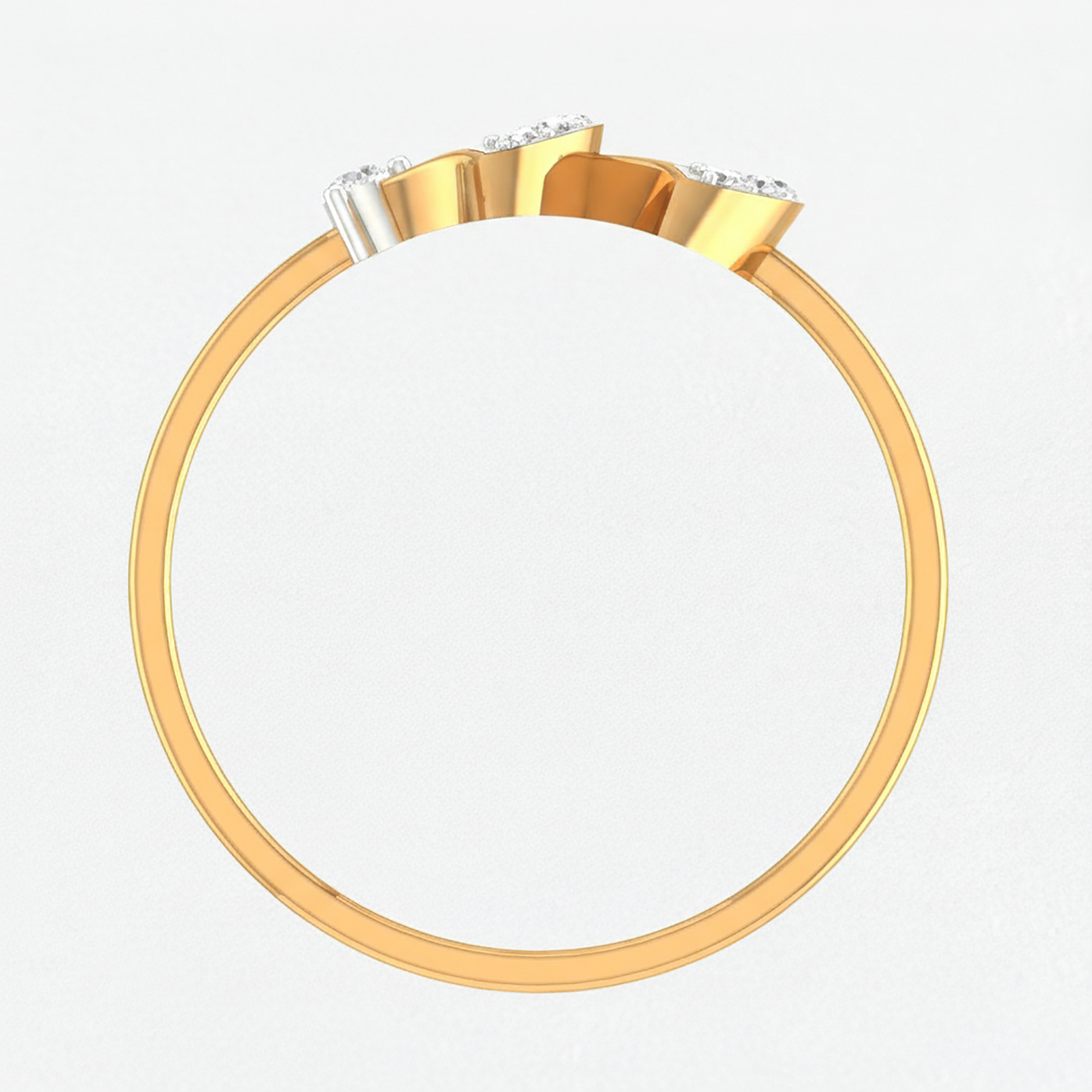 Elegant Dual Crescent Shape Ring