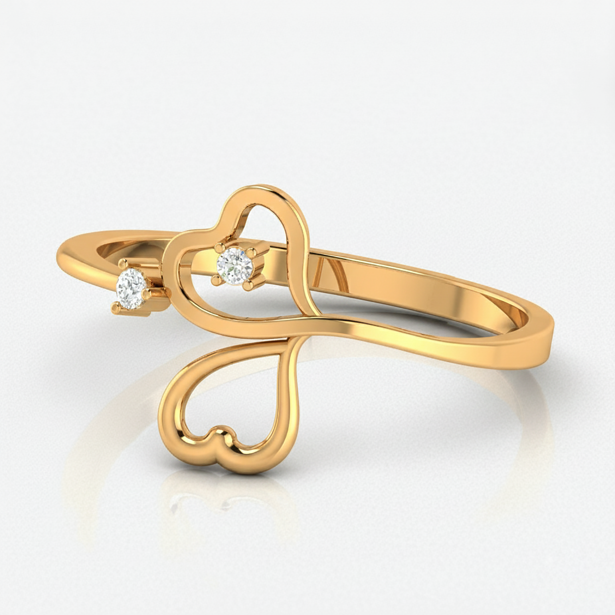 Gold Plated Double Heart Ring