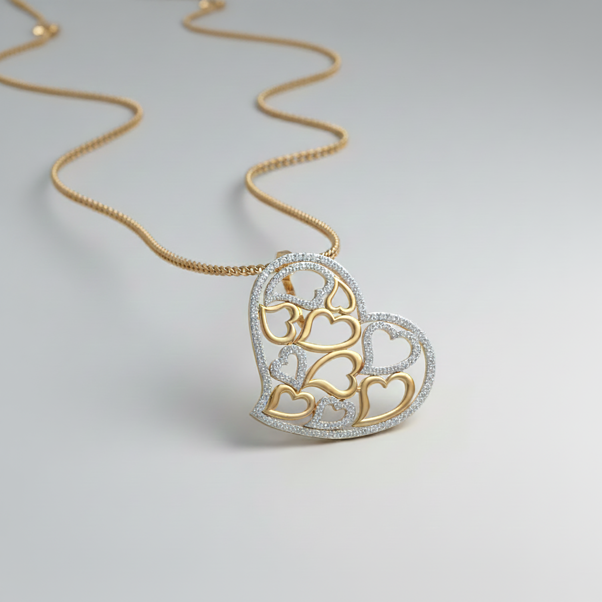 Gold Plated Multi Heart Pendant