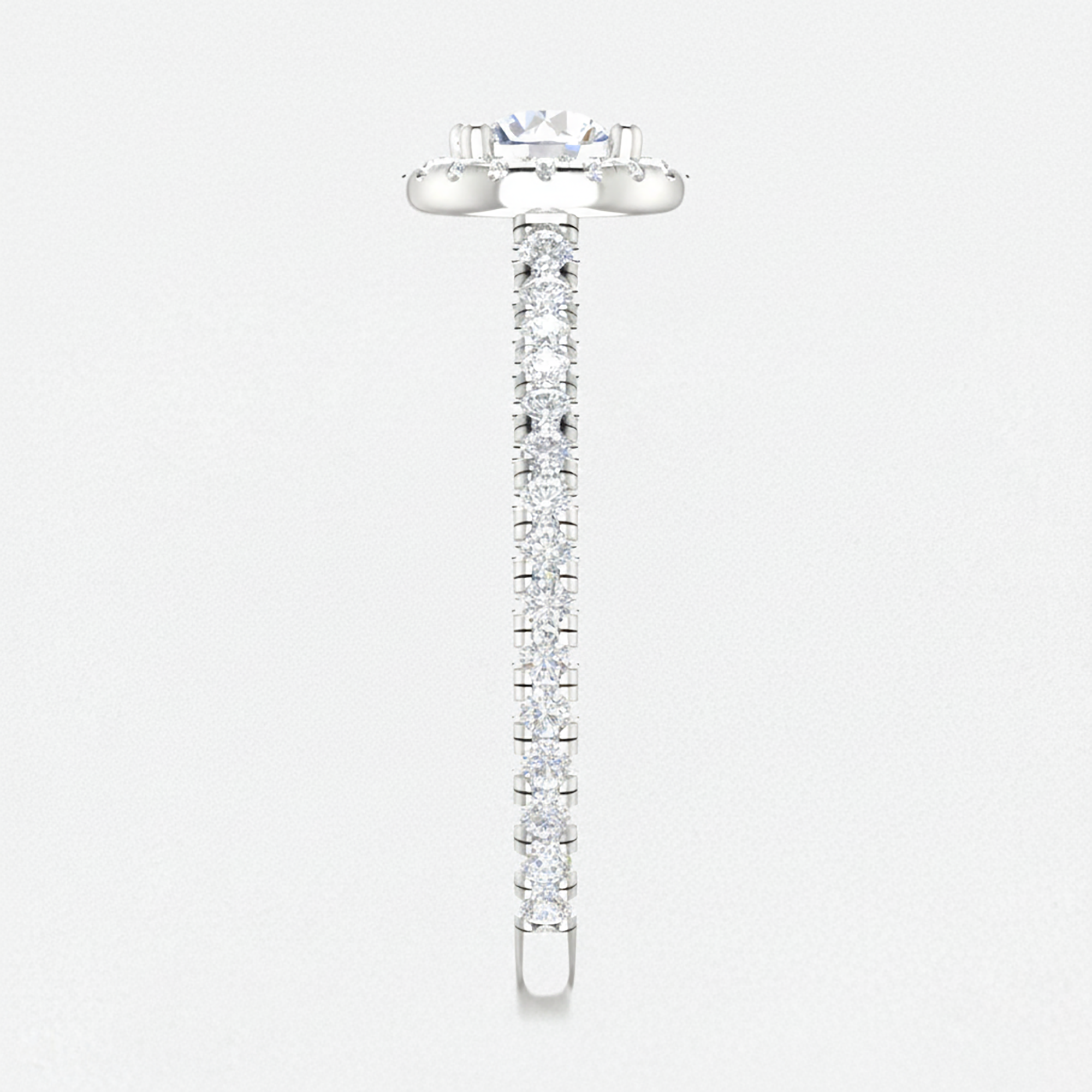Adjustable Solitaire Halo Diamond Ring