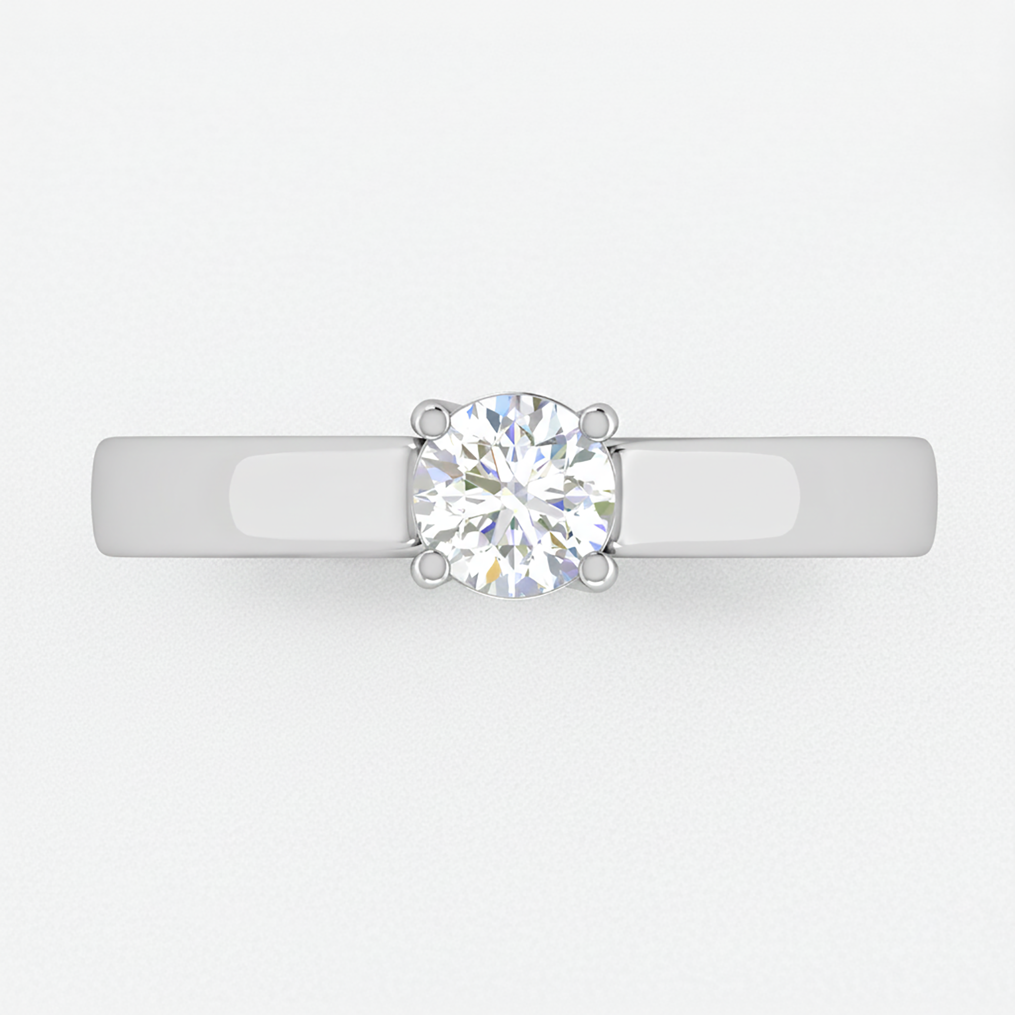 Classic Solitaire Ring in Sterling Silver