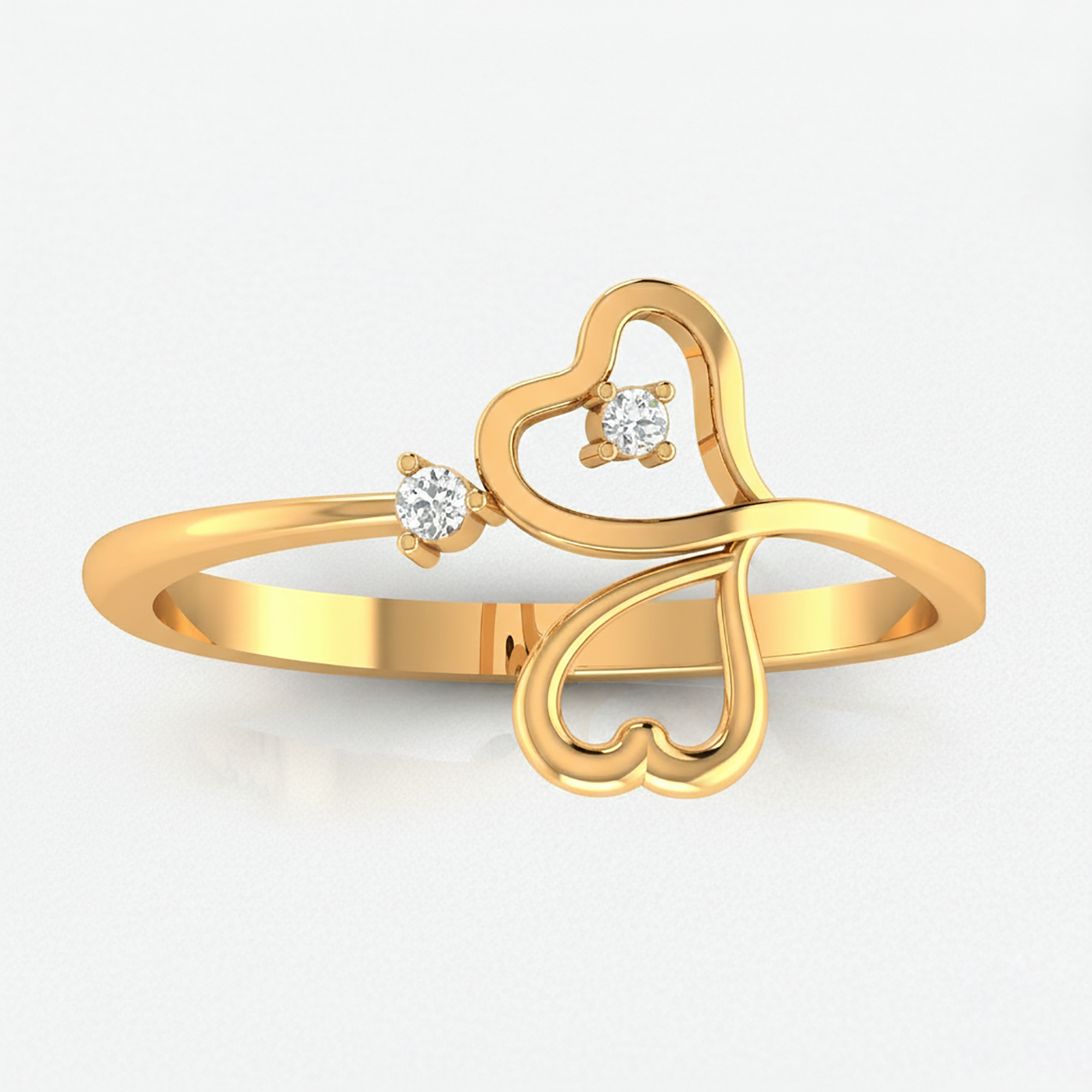 Gold Plated Double Heart Ring
