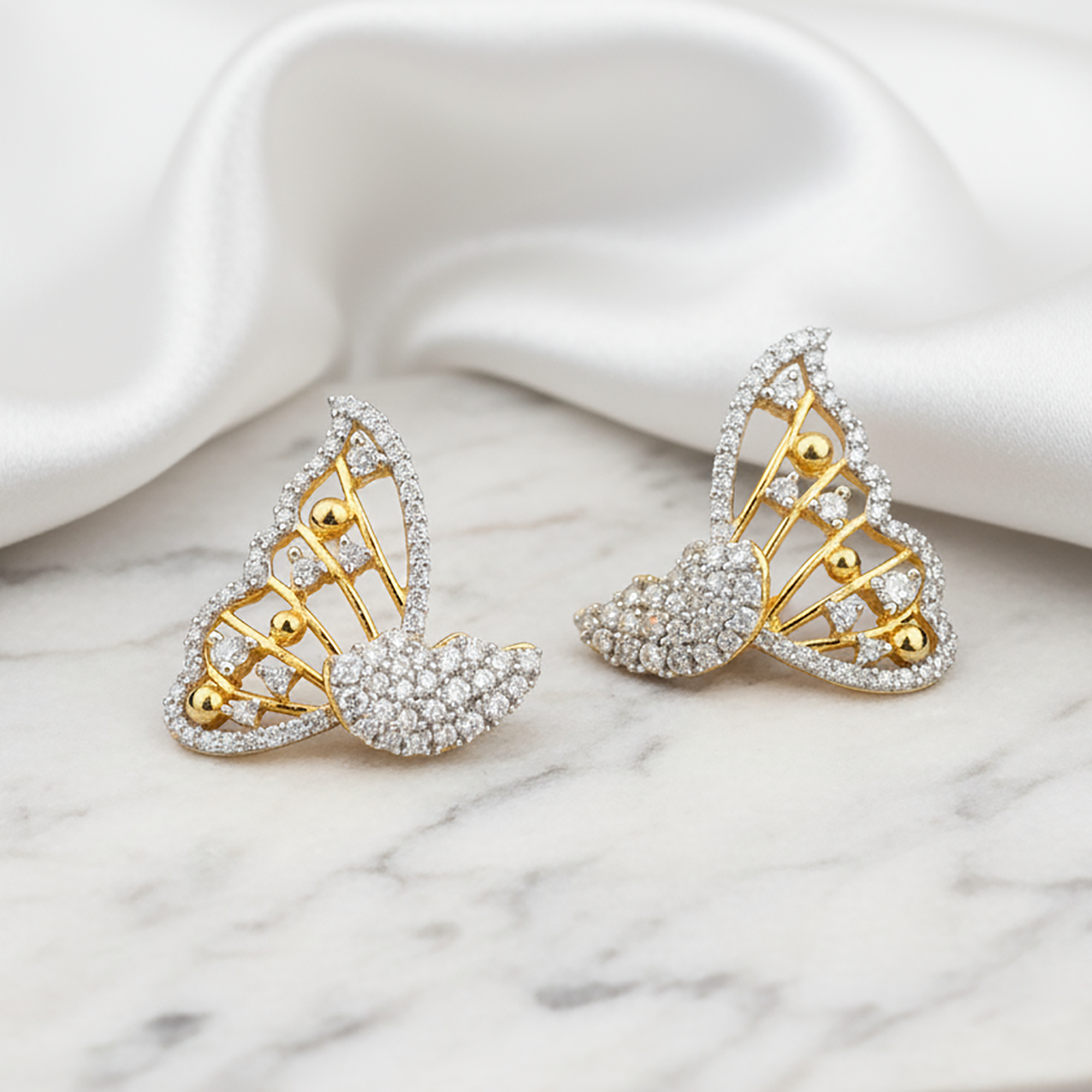 Sterling Silver Butterfly Wing Earrings