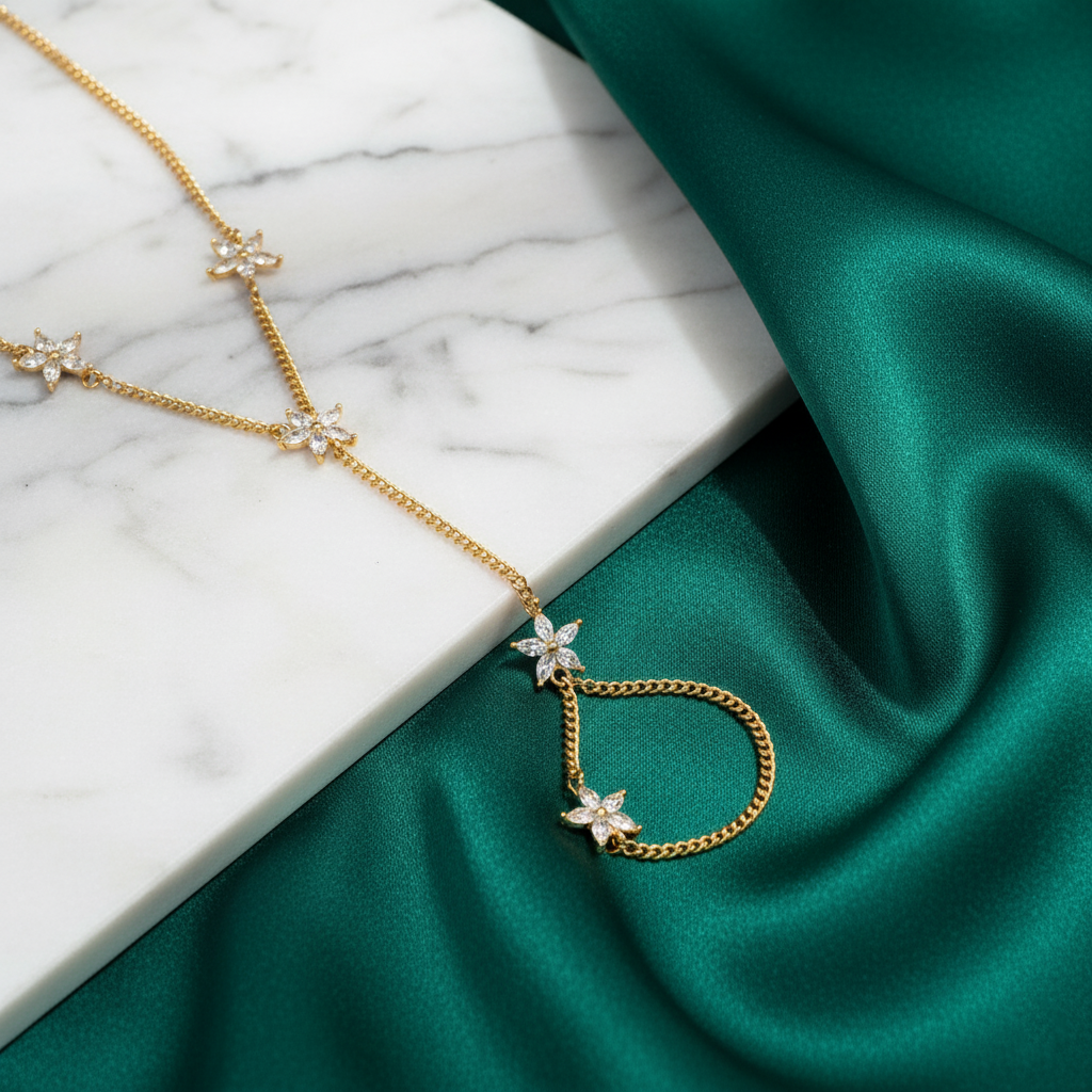 Elegant Floral Hand Chain