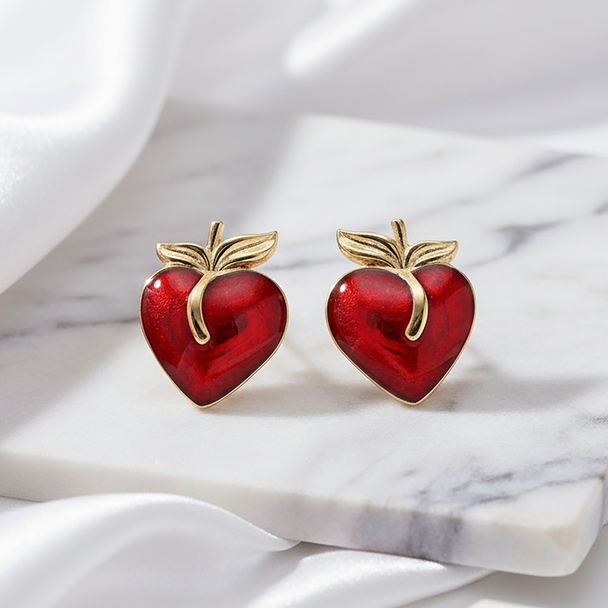 Apple Inspired Stud Earrings