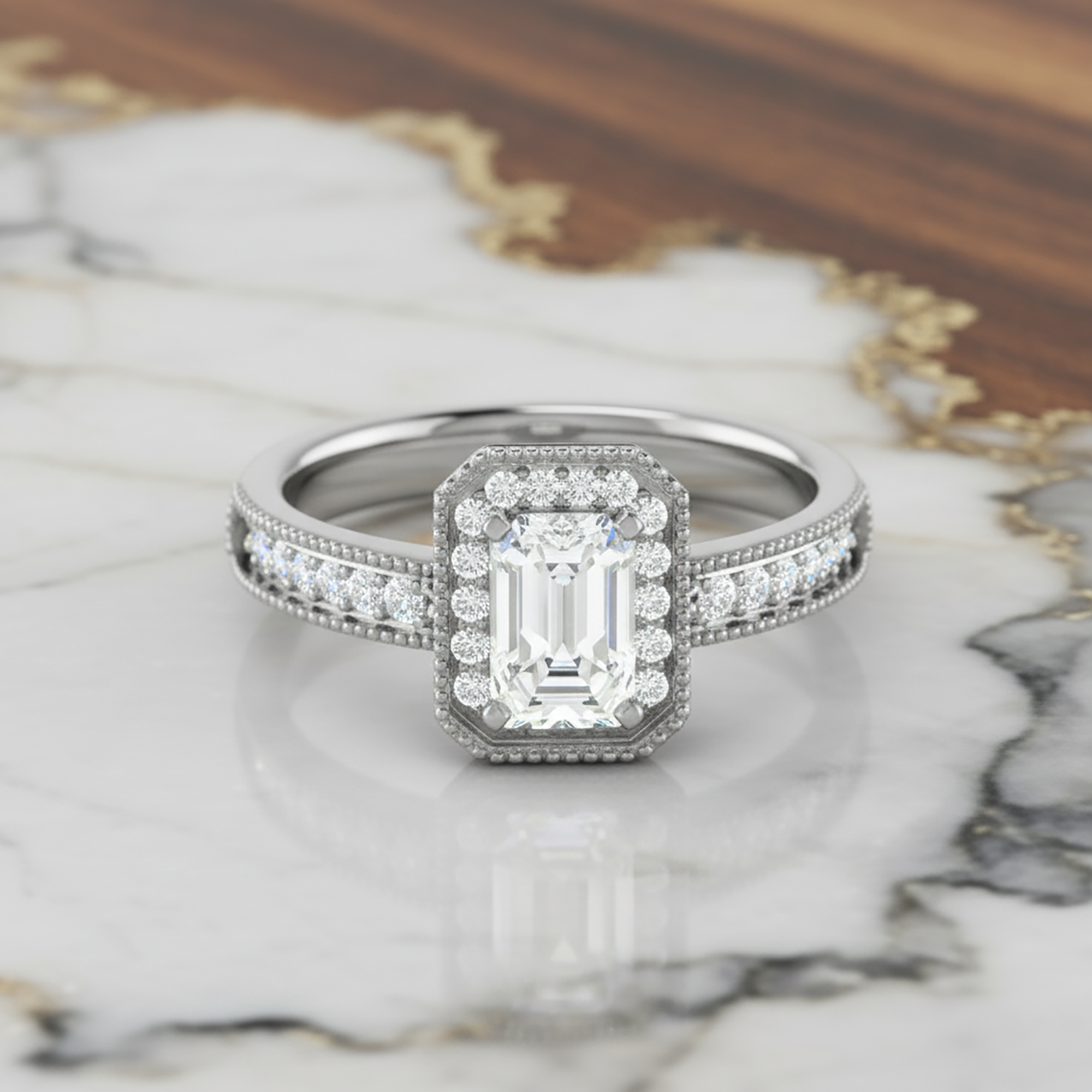 Stunning Milgrain Engagement Ring